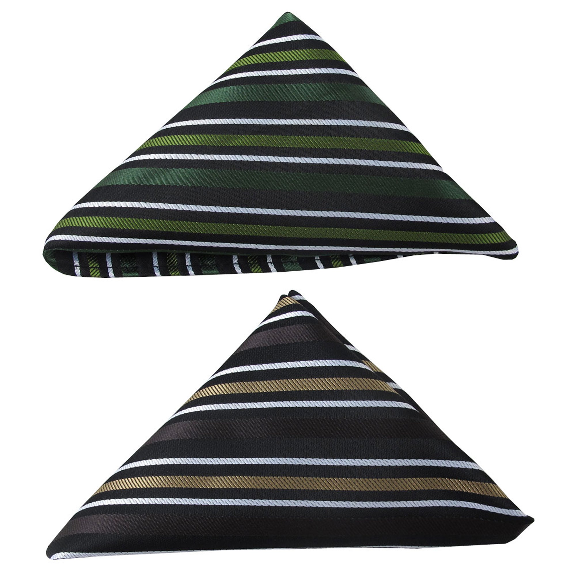 Winter Stripe Pocket Square Handkerchief - Brown