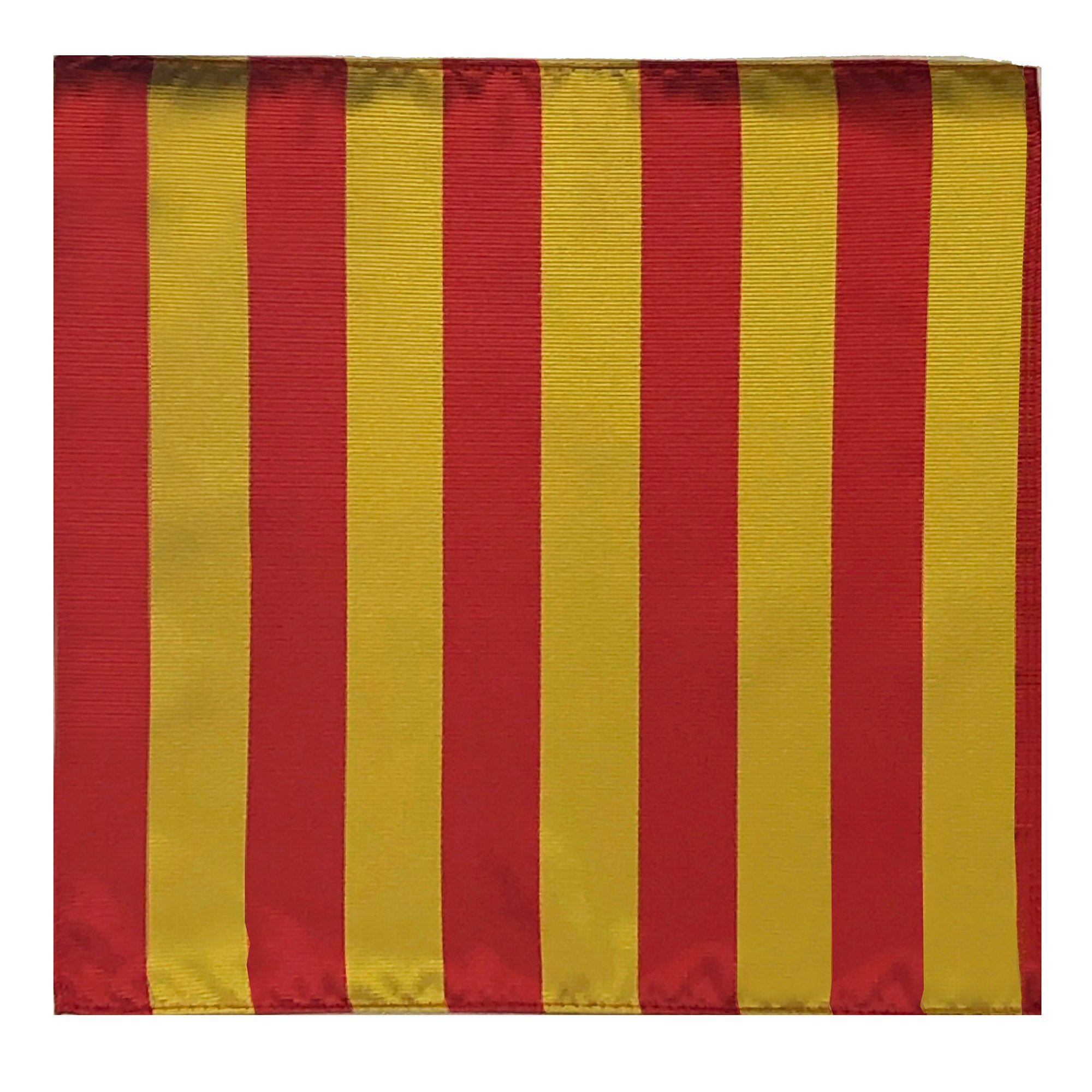 1-Inch Stripes School College Woven Hanky Pocket Square Hankerchief - Gold Red