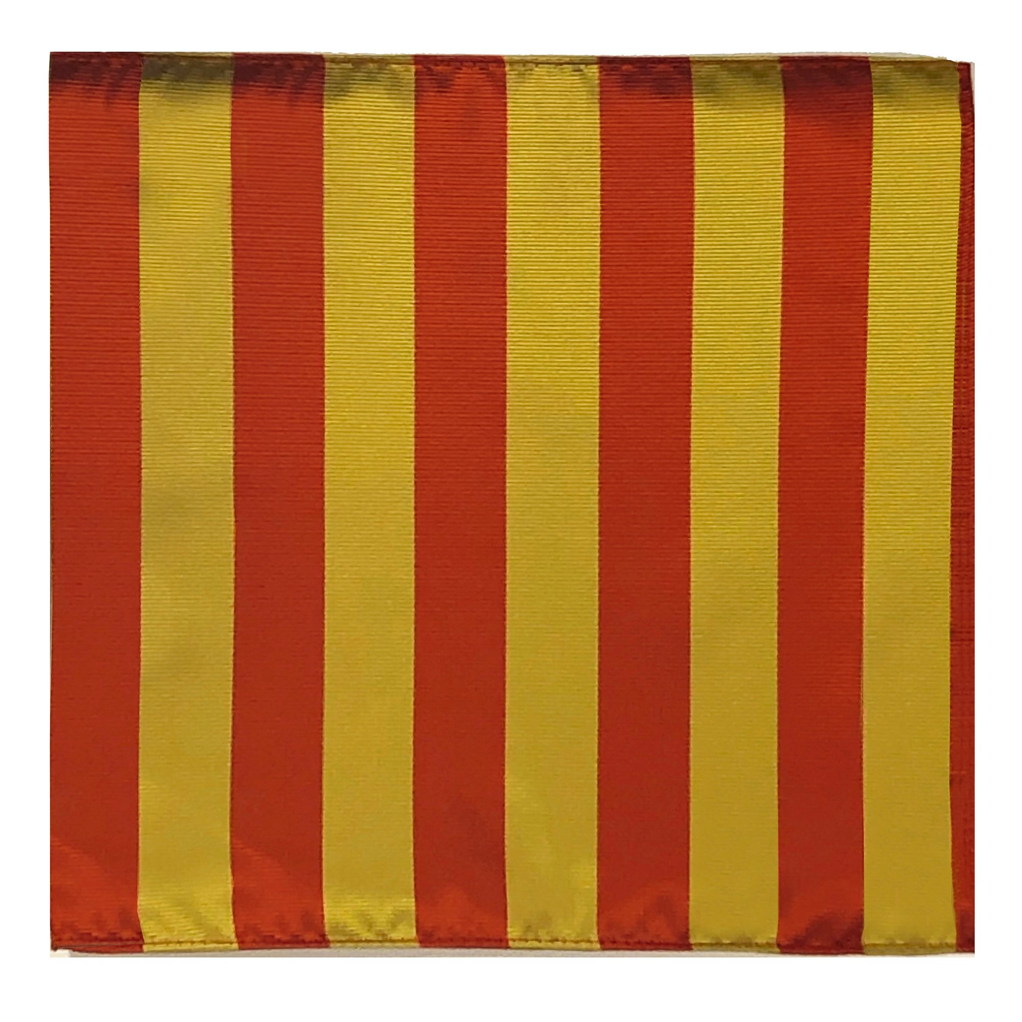 1-Inch Stripes School College Woven Hanky Pocket Square Hankerchief - Gold Orange