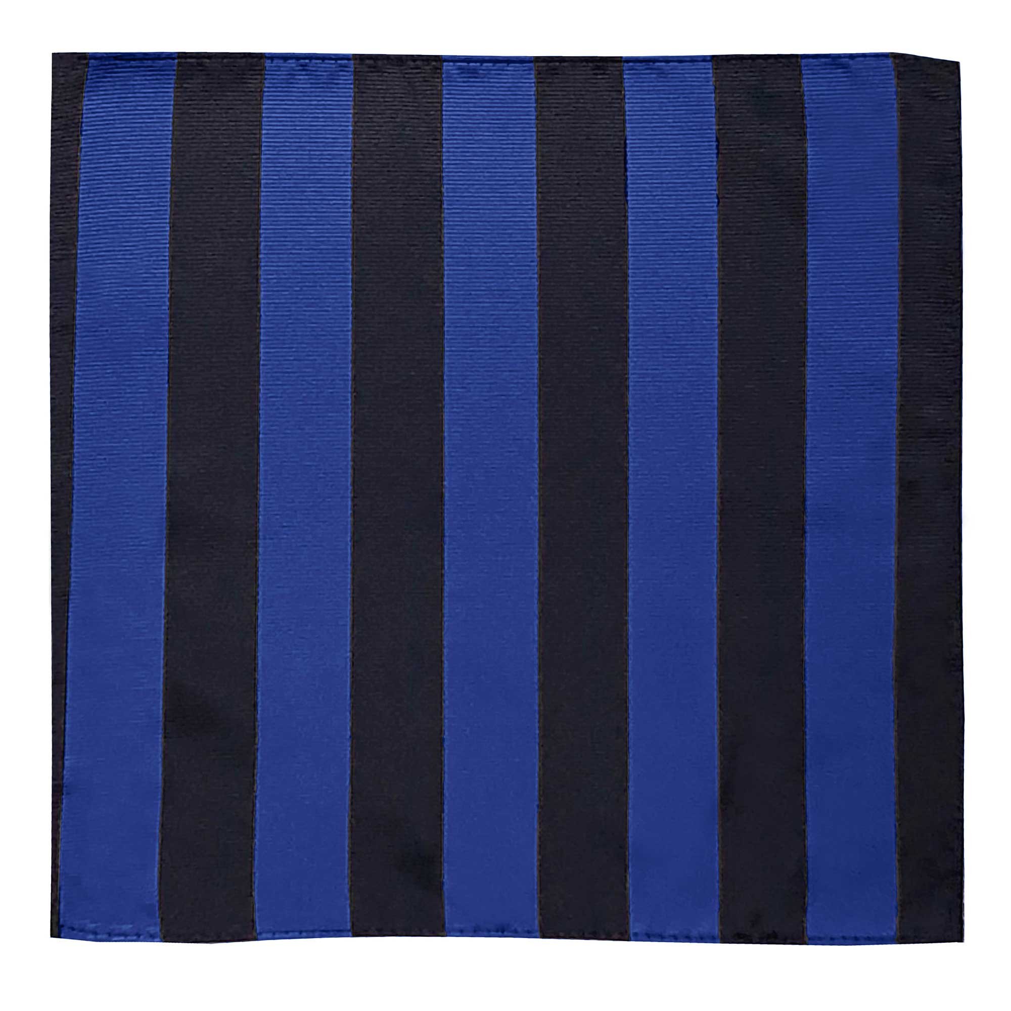 1-Inch Stripes School College Woven Hanky Pocket Square Hankerchief - Royal Black