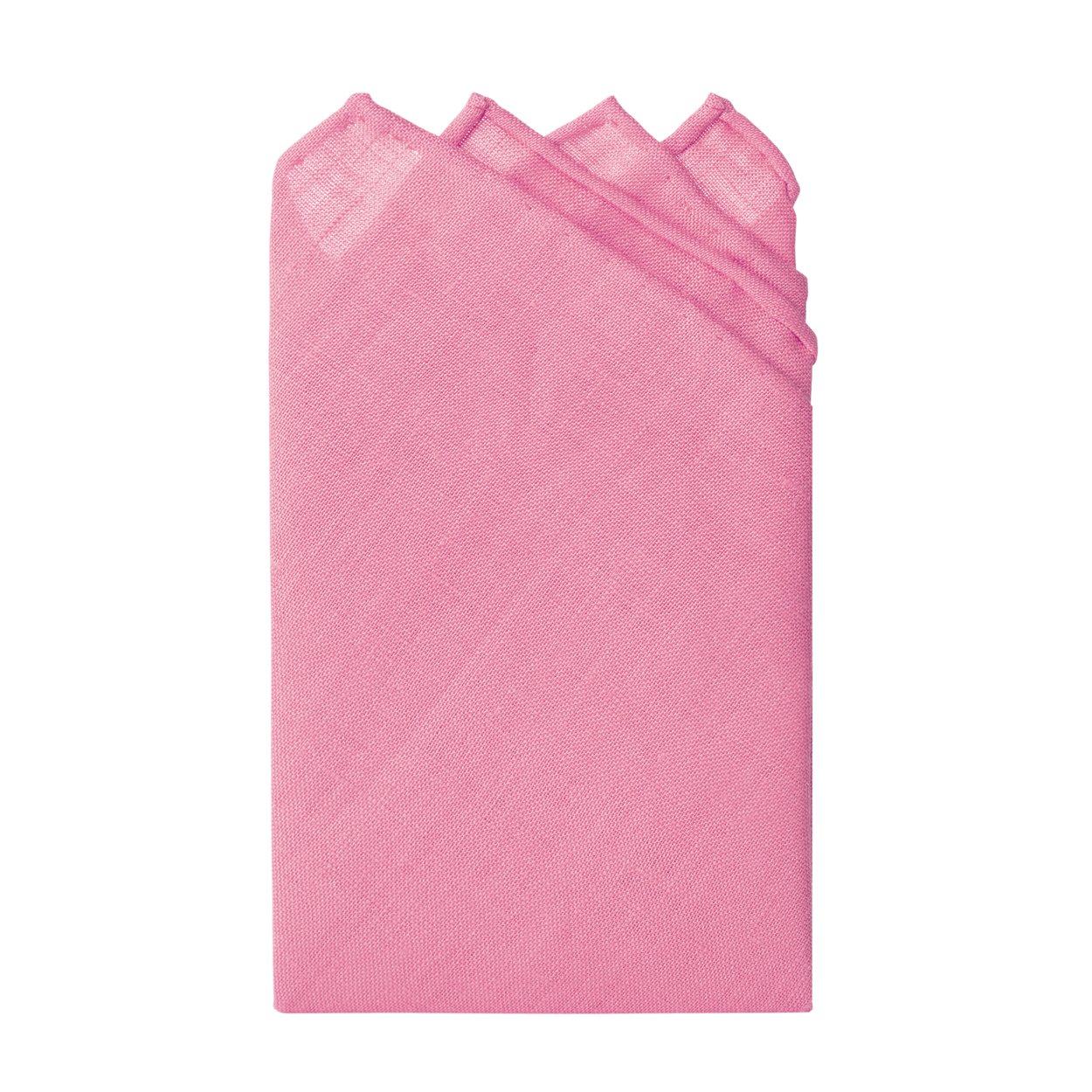 Linen Handrolled 15" x 15" Pocket Square Hanky - Bridal Pink