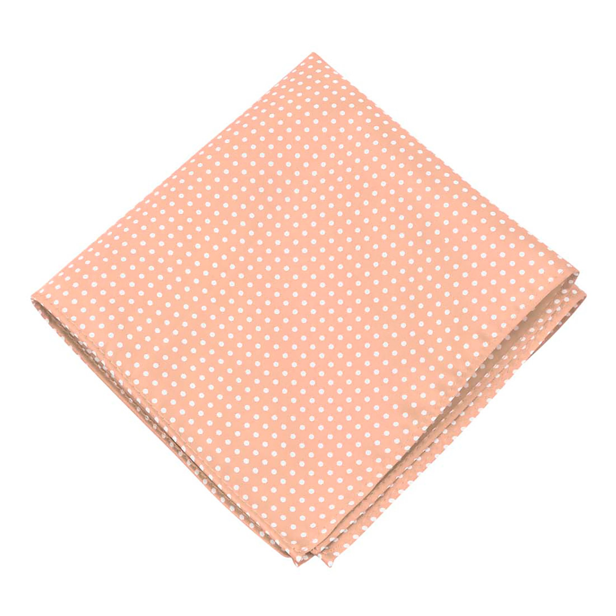 Polka Dot Print Hanky Pocket Square Handkerchief - Peach