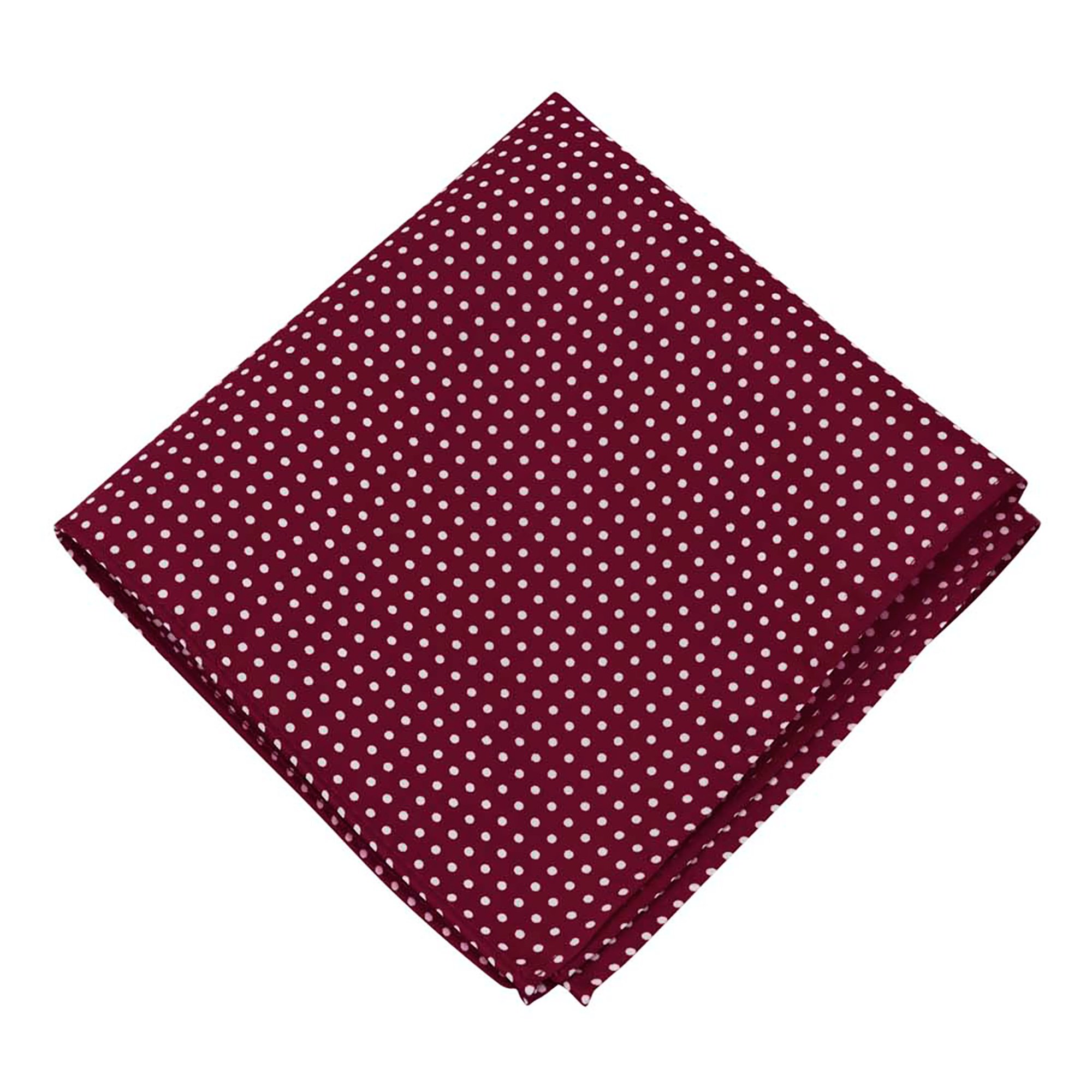 Polka Dot Print Hanky Pocket Square Handkerchief - Burgundy