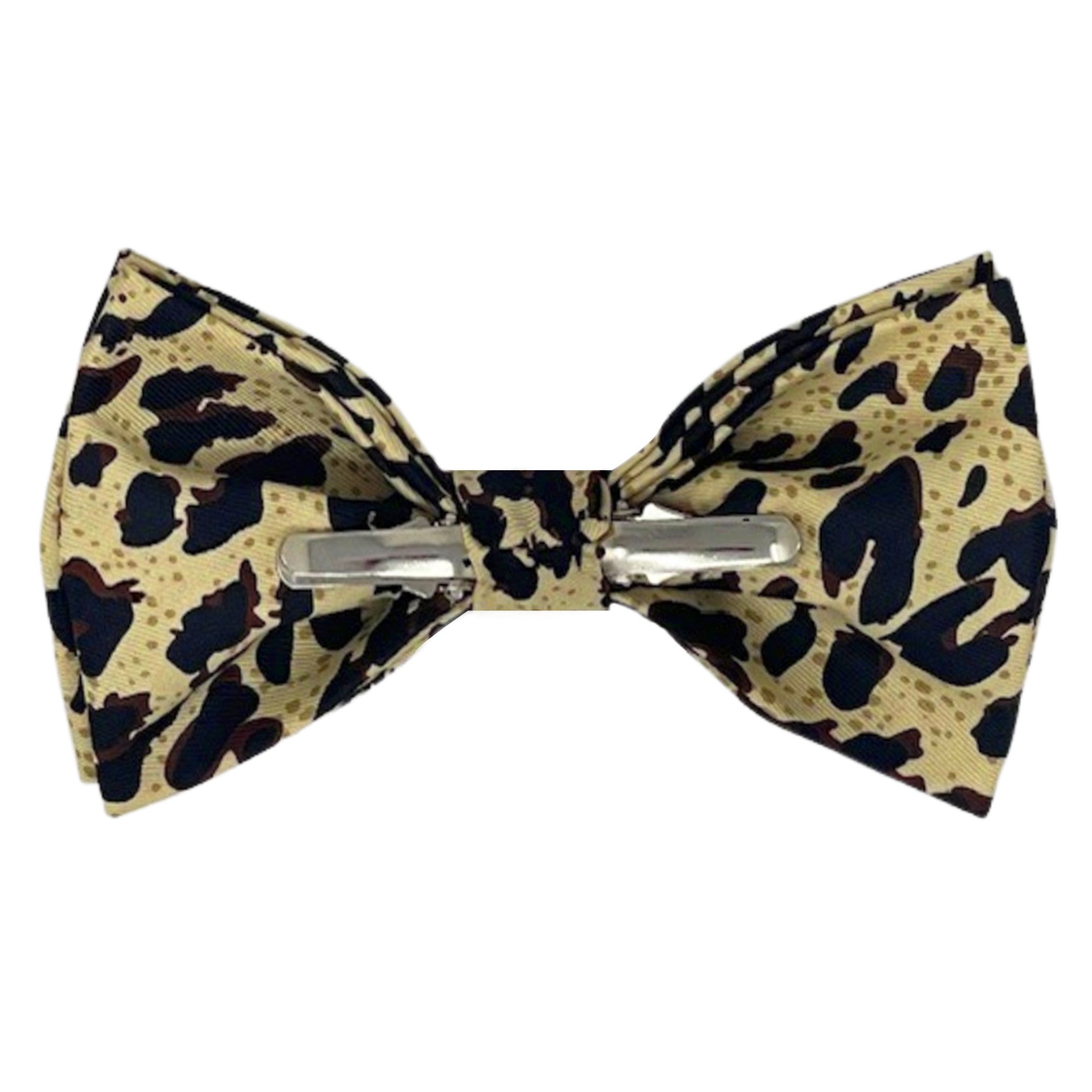 leopard print suspenders and bow tie