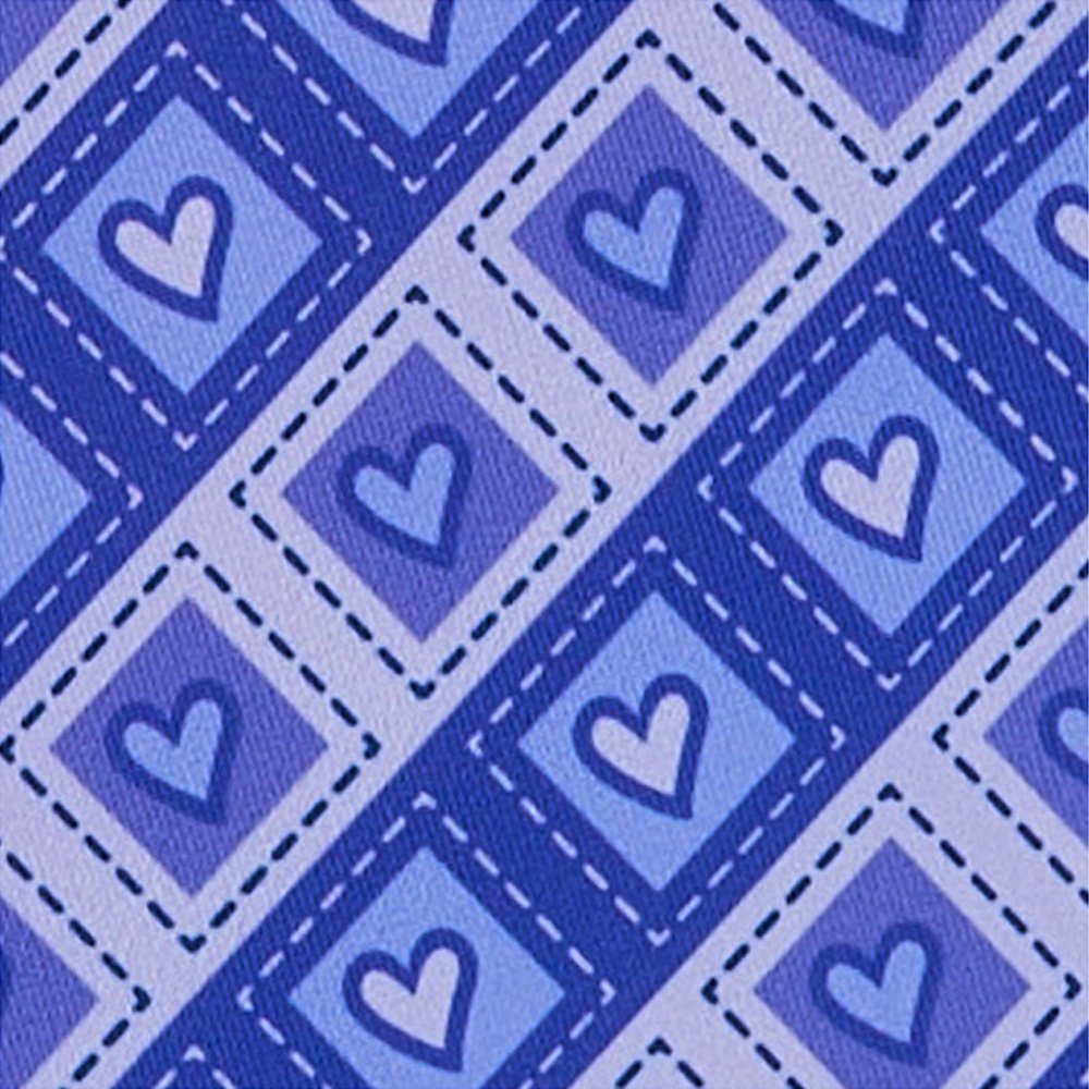 Men's Happy Valentine's Day Diagonal Striped Hearts in Squares Pattern Freestyle Self-Tie Bow Tie - Purple