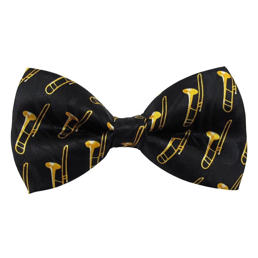 Men's Trombone Pre-Tied Banded Adjustable Novelty Bow Tie
