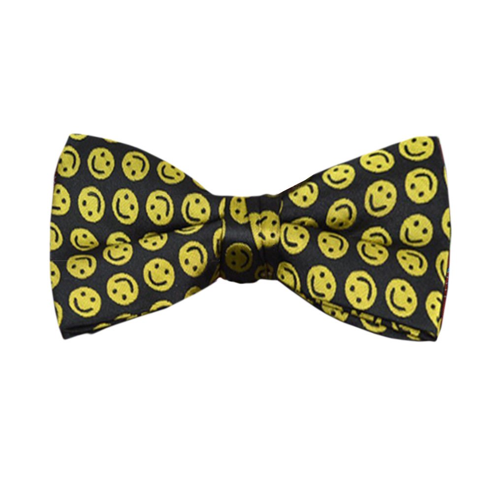 Men's Smiley Pattern Pre-Tied Banded Novelty Bow Tie