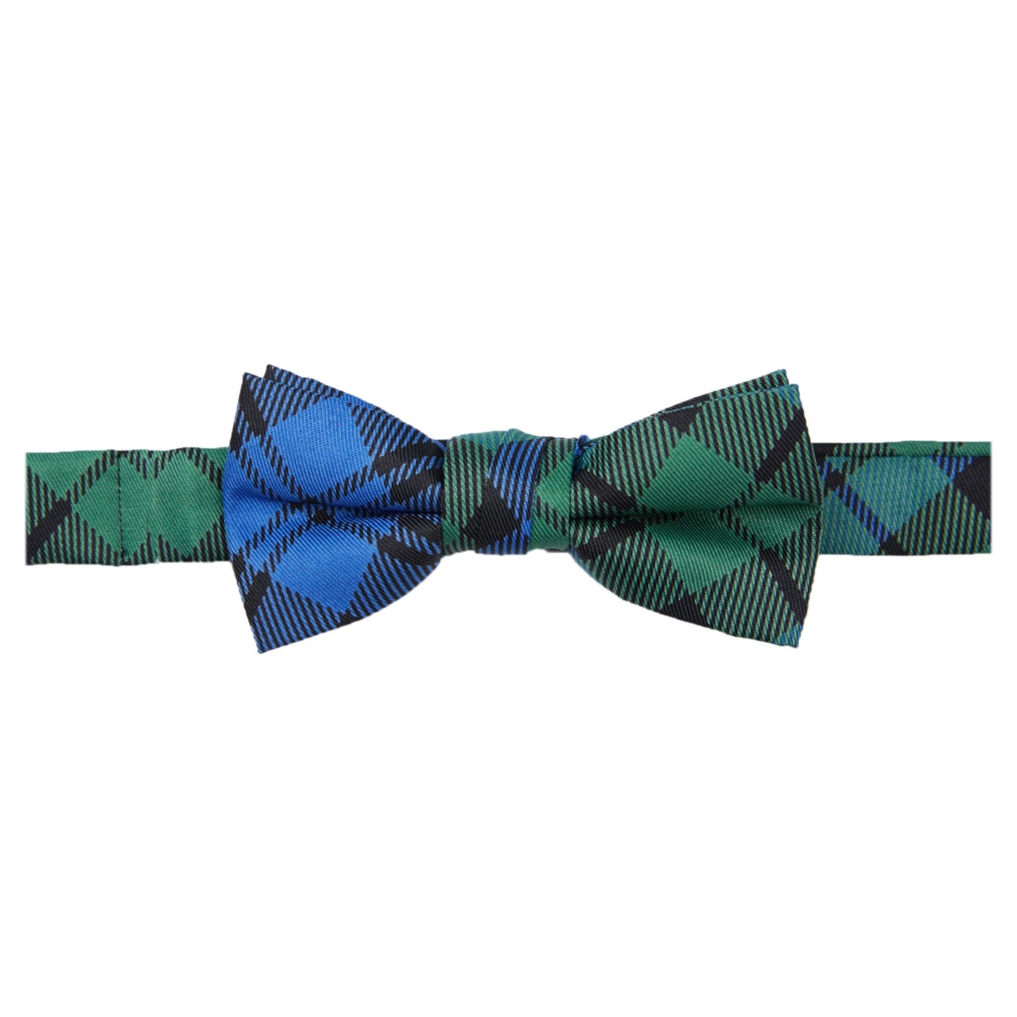 Boys' Royal Tartans Plaid Black Watch Adjustable Pre-Tied Banded Bow Tie - Blue Green