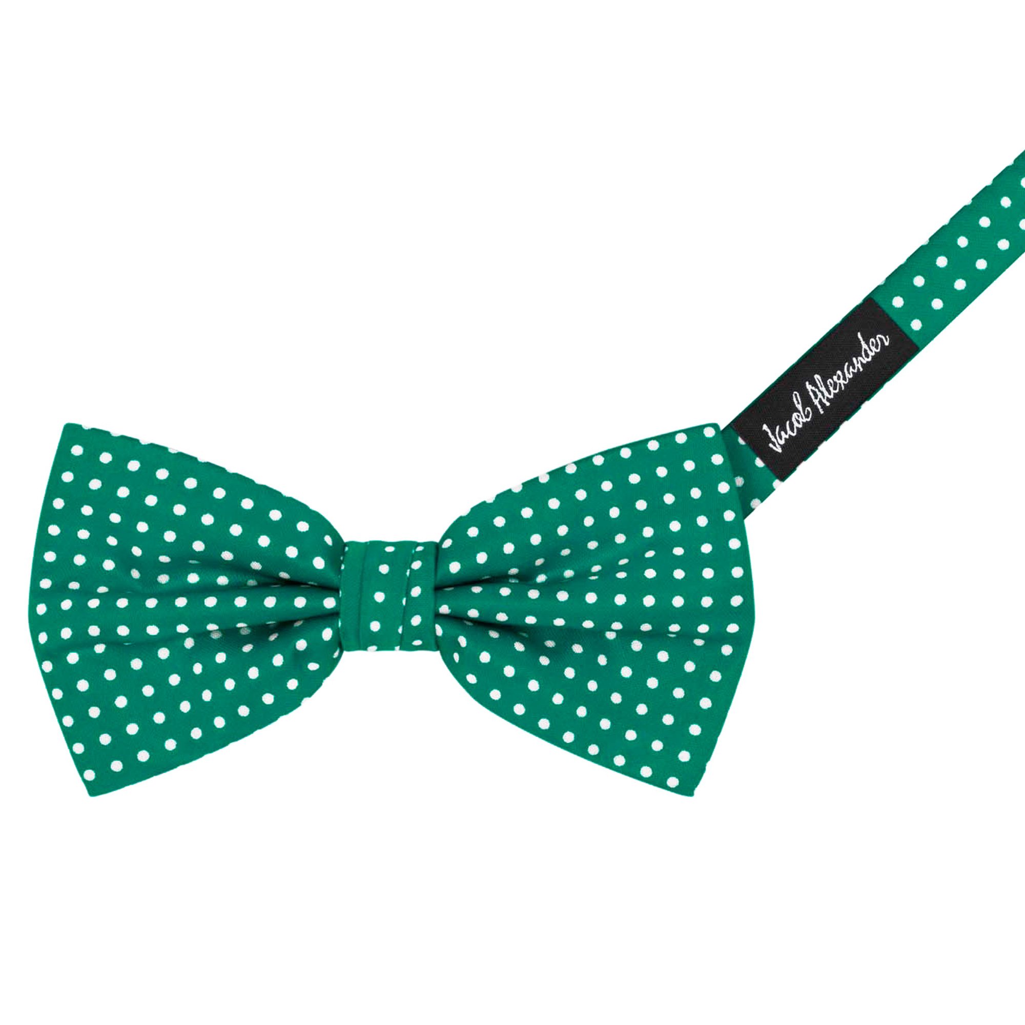Men's Polka Dot Print Pre-Tied Banded Adjustable Bow Tie - Forest Green
