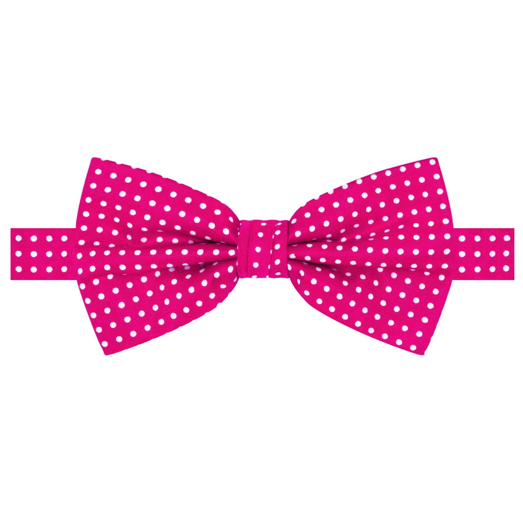 Men's Polka Dot Print Pre-Tied Banded Adjustable Bow Tie - Fuchsia Pink