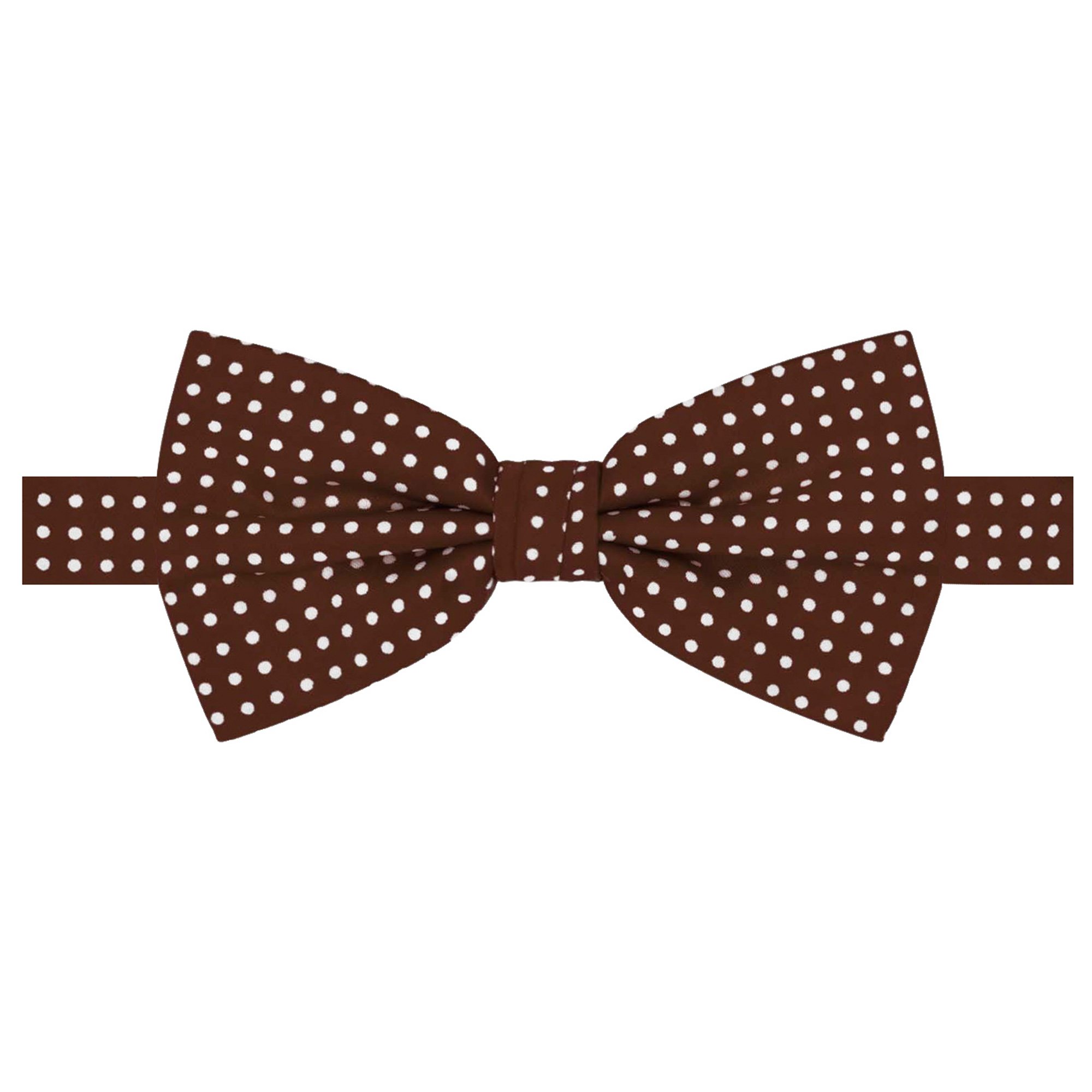 Men's Polka Dot Print Pre-Tied Banded Adjustable Bow Tie - Cocoa Brown