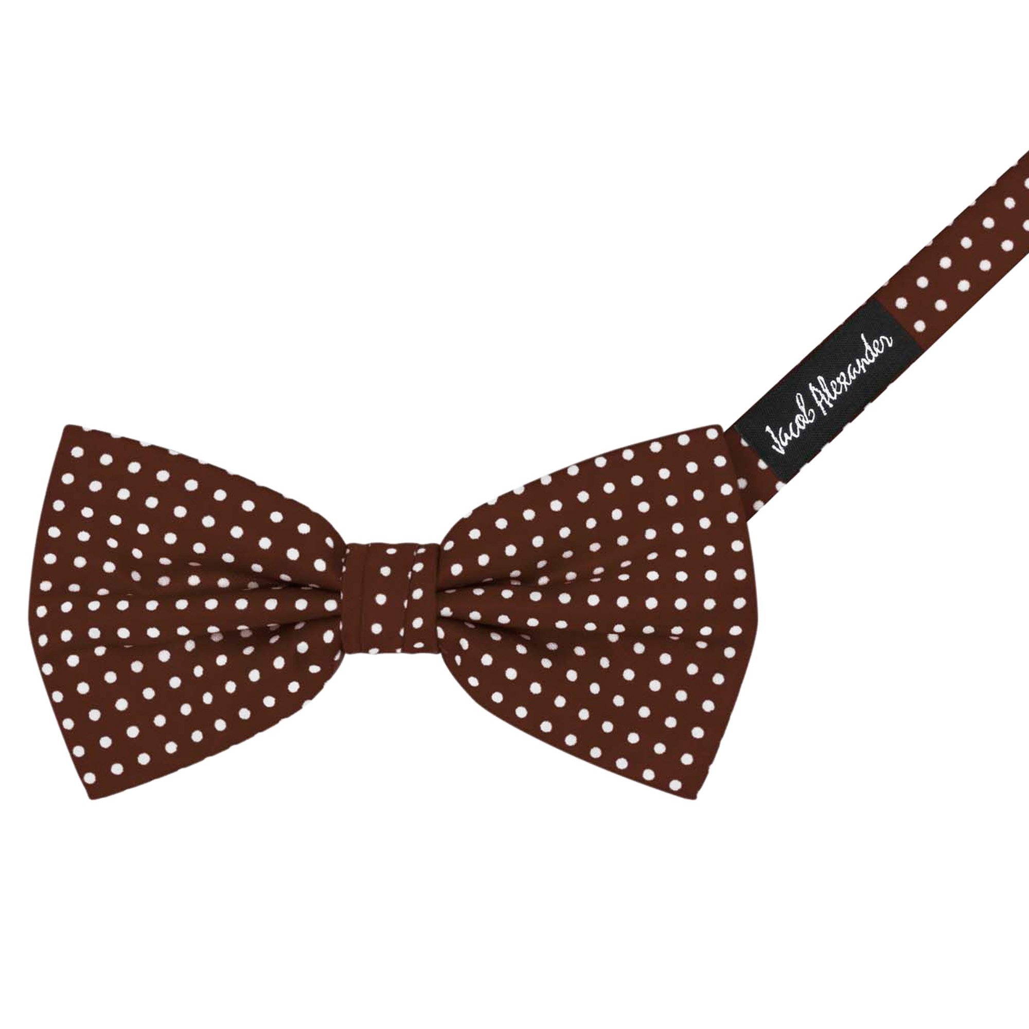 Men's Polka Dot Print Pre-Tied Banded Adjustable Bow Tie - Cocoa Brown