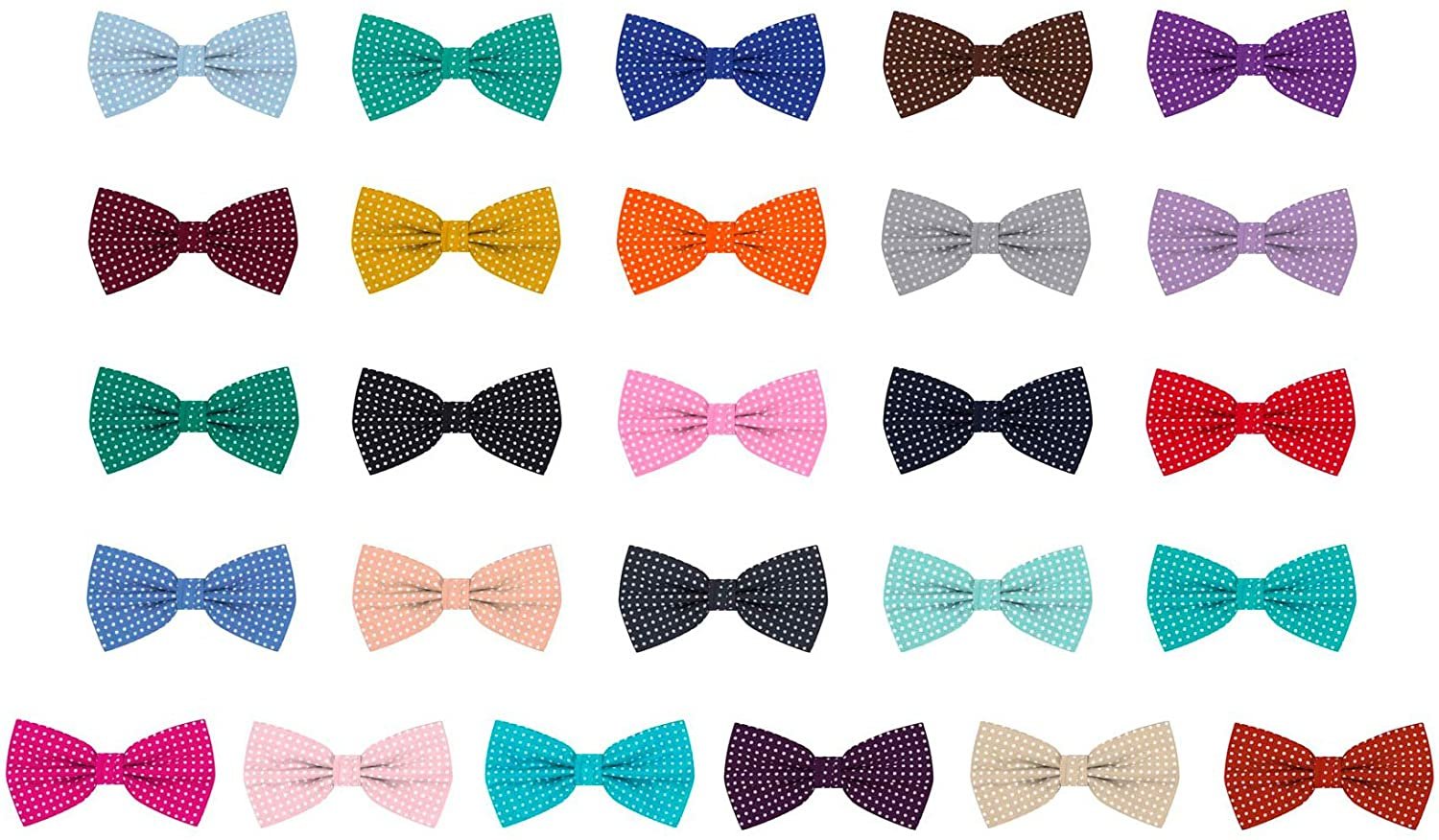 Men's Polka Dot Print Pre-Tied Banded Adjustable Bow Tie - Purple