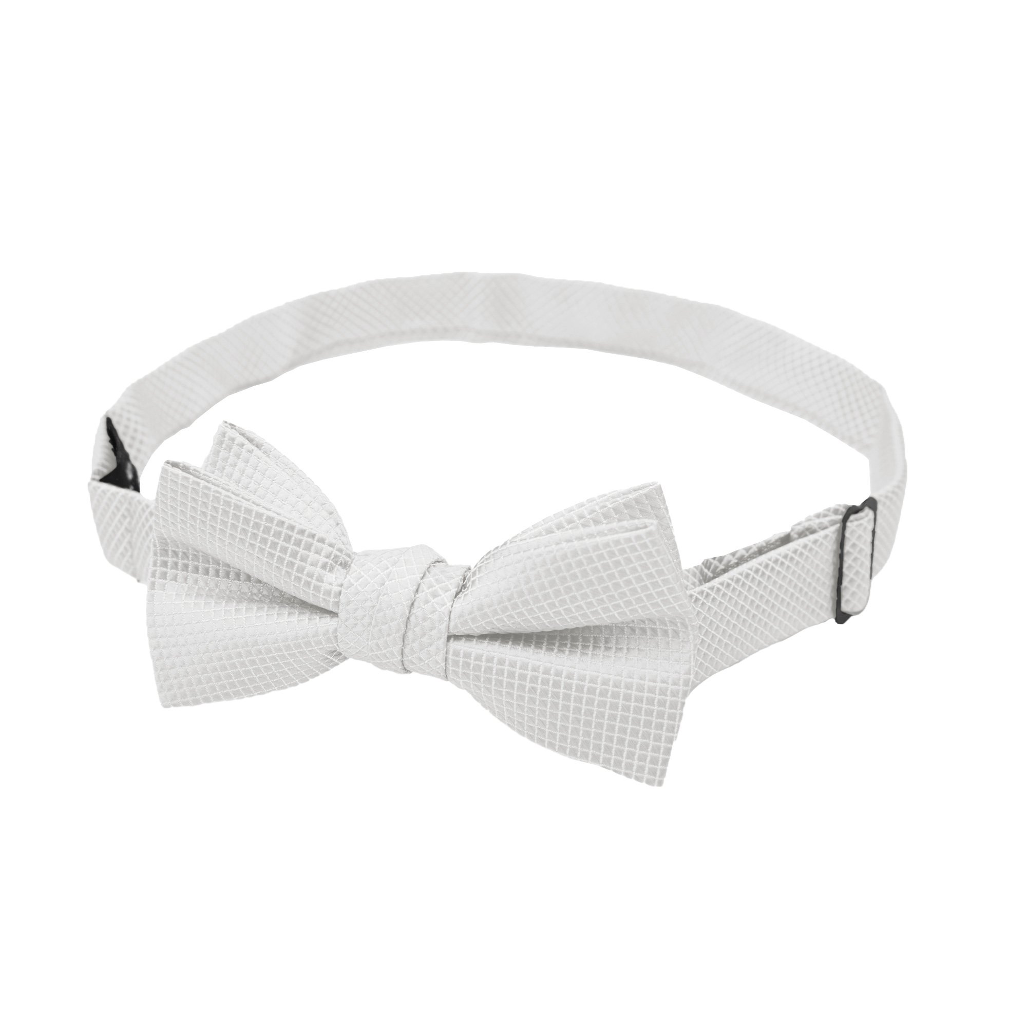 Young Boys' Woven Subtle Mini Squares Pre-Tied Adjustable Banded Bow Tie - Light Gray