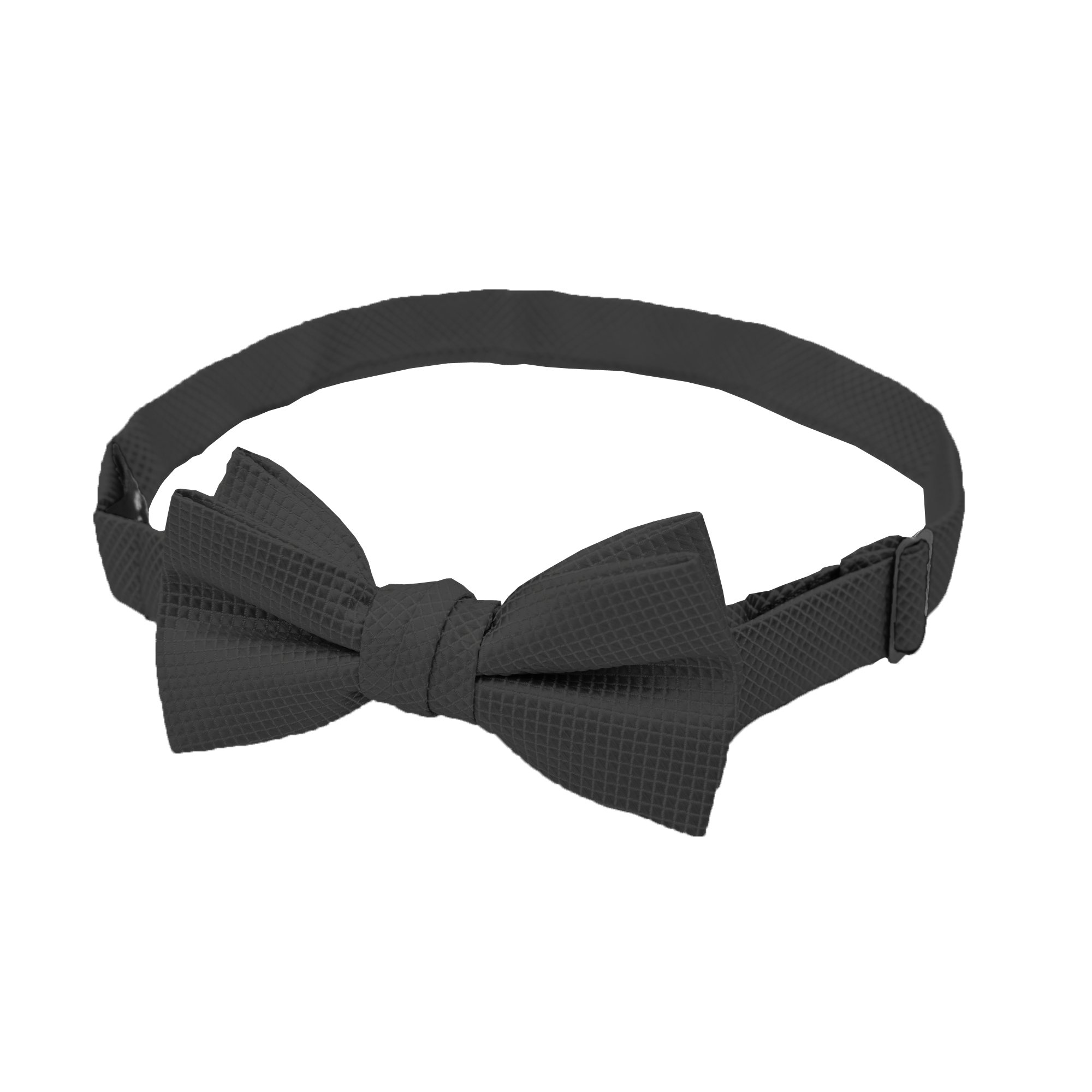 Young Boys' Woven Subtle Mini Squares Adjustable Pre-Tied Banded Bow Tie - Charcoal Gray
