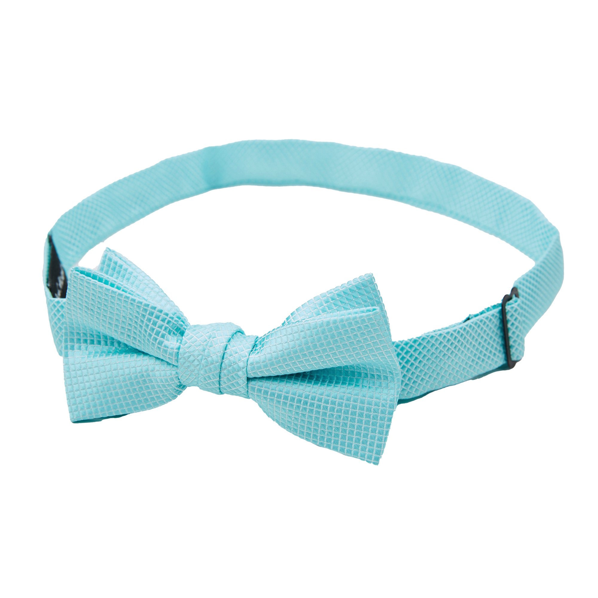 Young Boys' Woven Subtle Mini Squares Adjustable Pre-Tied Banded Bow Tie - Light Turquoise
