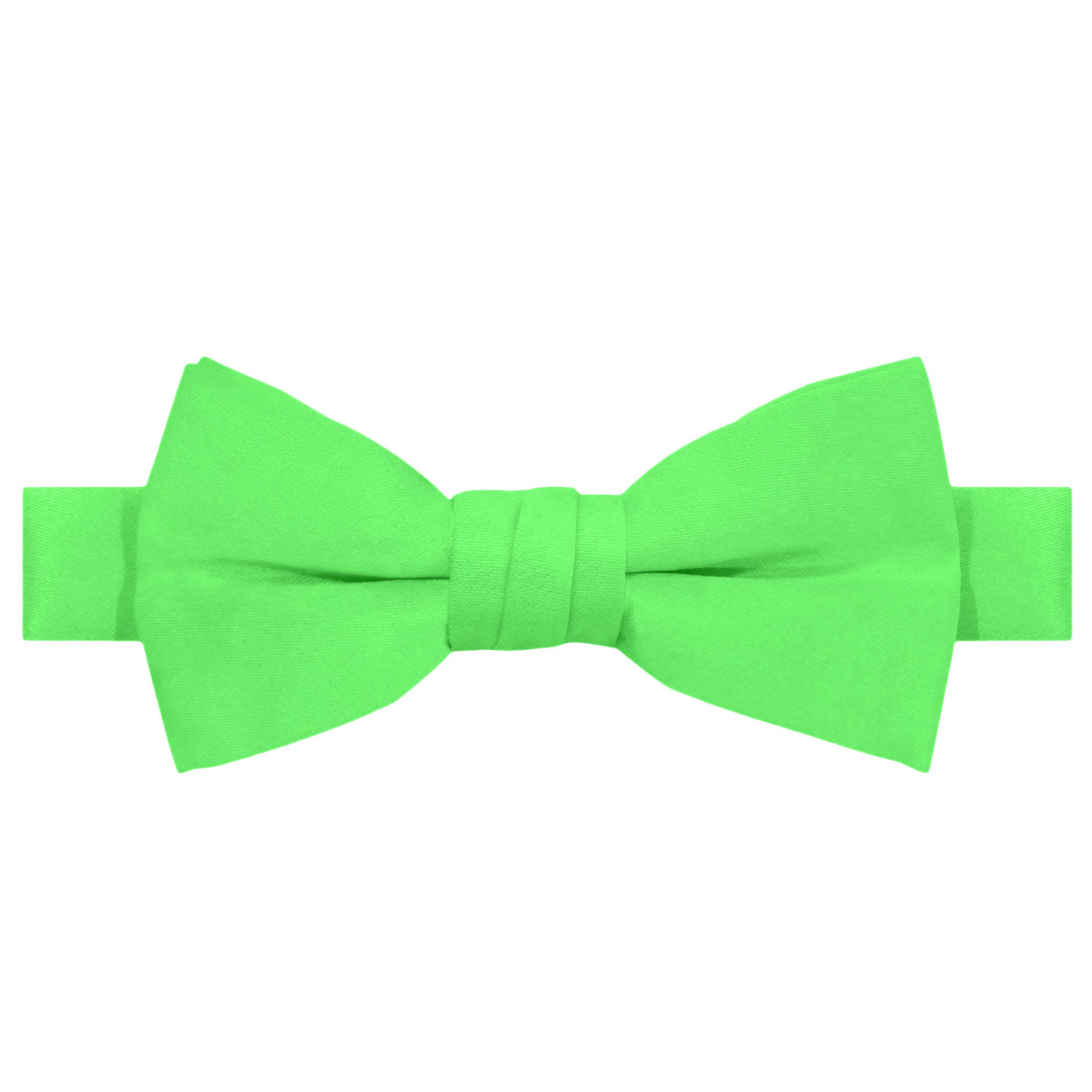 Young Boys' Solid Color Pre-Tied Banded Adjustable Bowtie - Lime Green