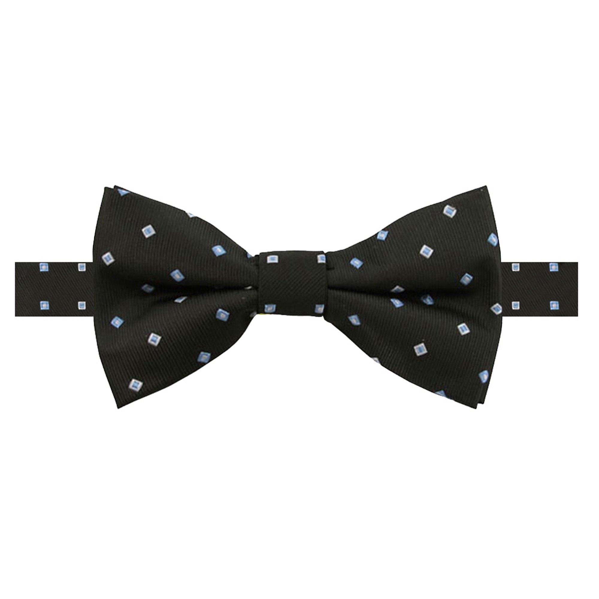 Men's Pattern Adjustable Pre-Tied Banded Bow Tie - Black and Blue