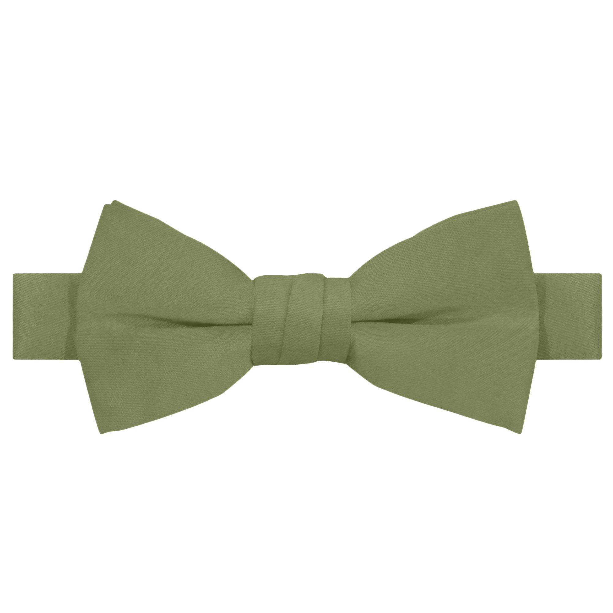 Young Boys' Solid Color Pre-Tied Banded Adjustable Bowtie - Green Olive