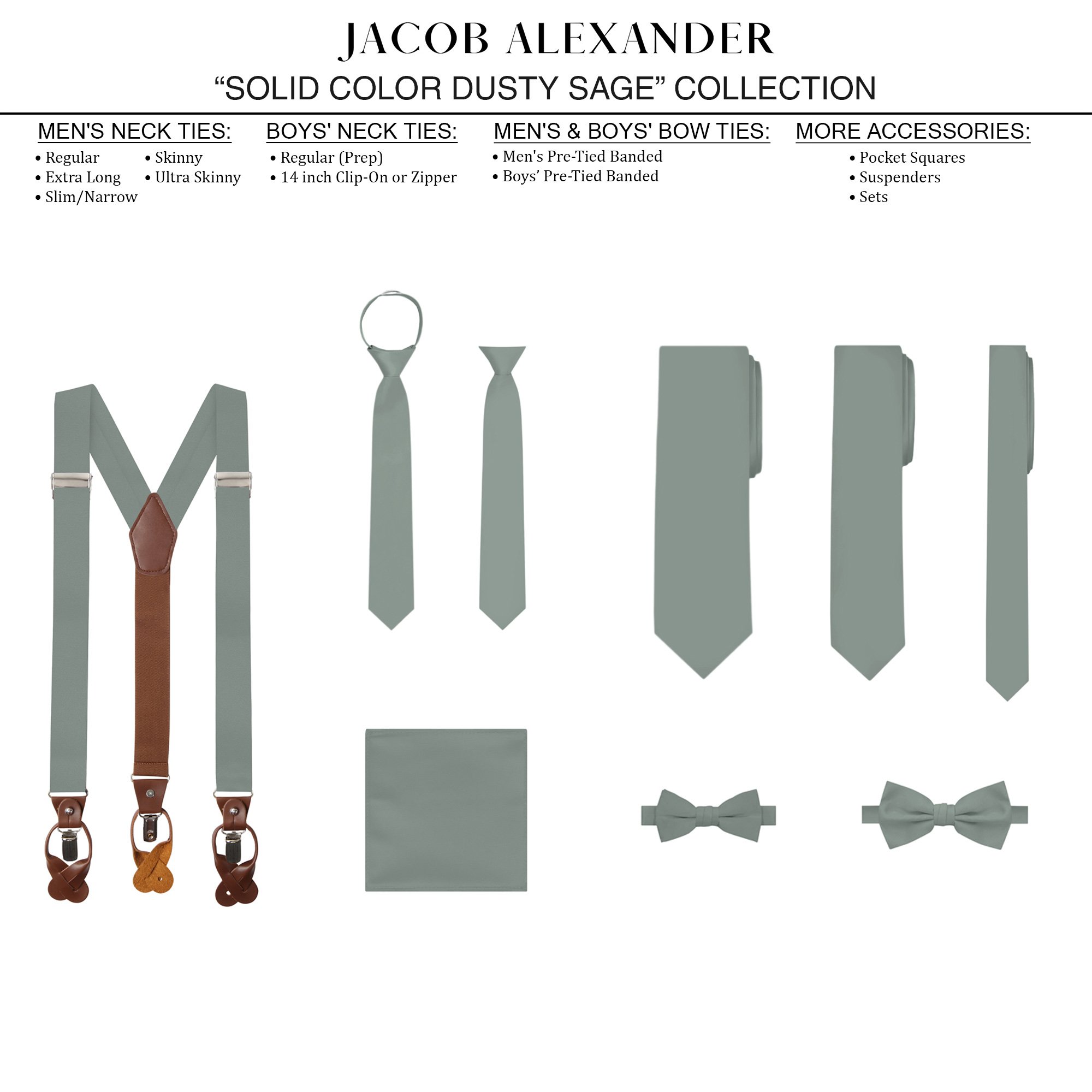 Young Boys' Solid Color Pre-Tied Adjustable Banded Bow Tie - Dusty Sage