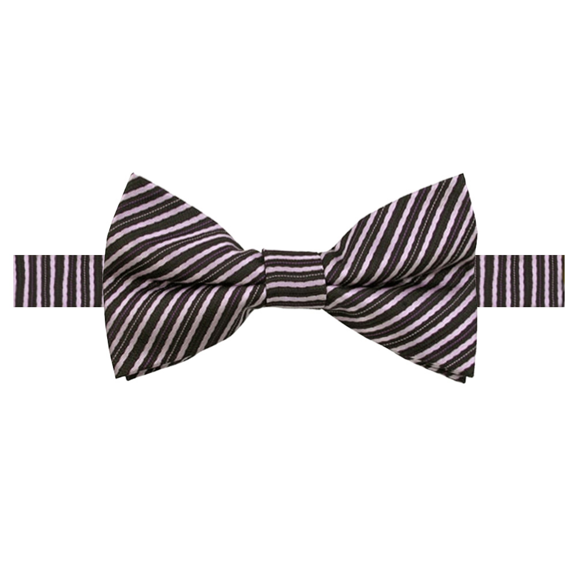 Men's Stripe Pre-Tied Adjustable Banded Bow Tie - Purple Lavender