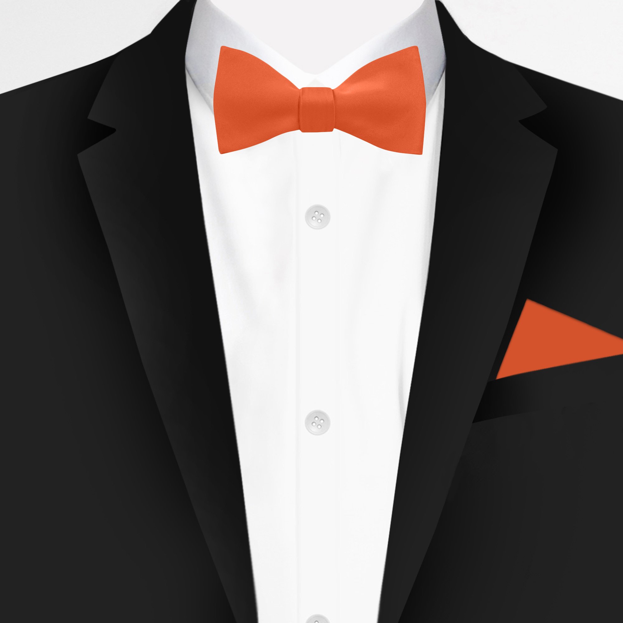 Men's Solid Color Self-Tie Freestyle Bow Tie - Bright Orange