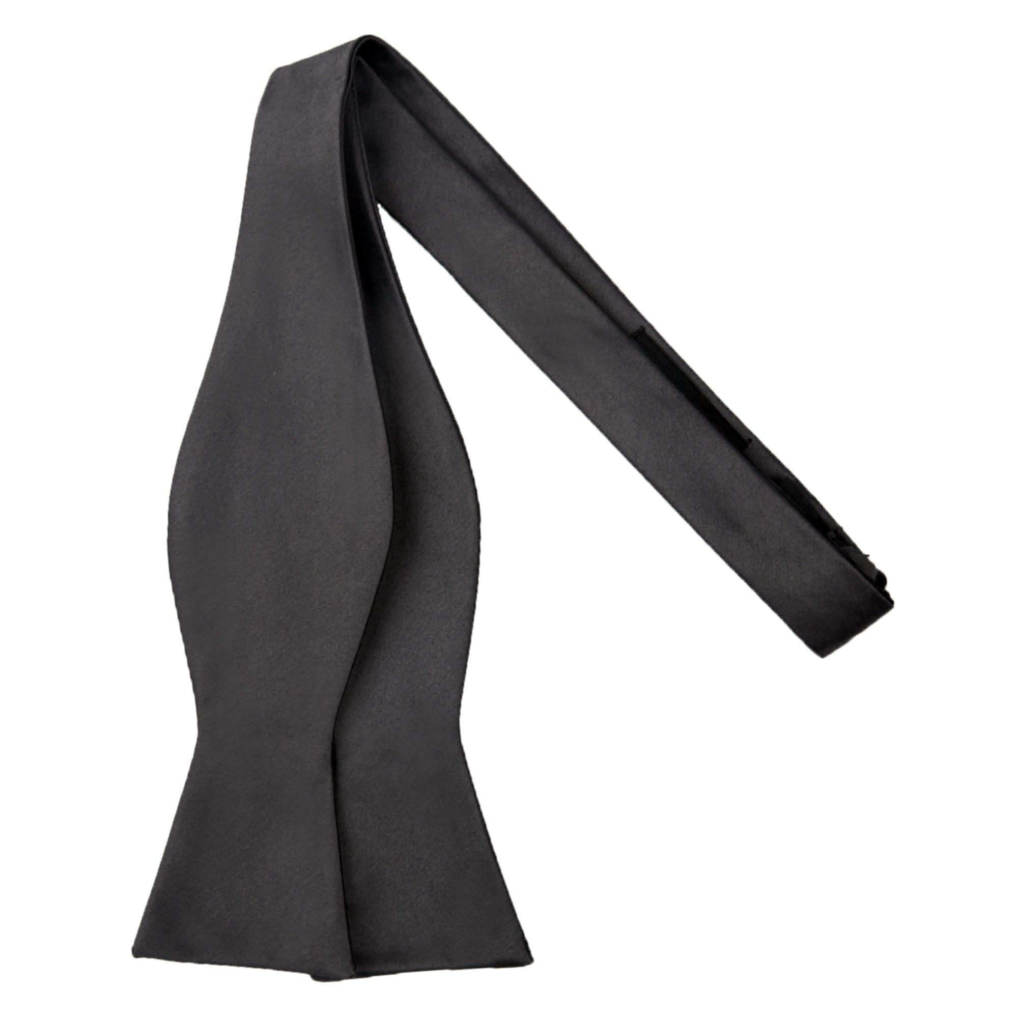 Men's Solid Color Self-Tie Freestyle Bow Tie - Charcoal Gray