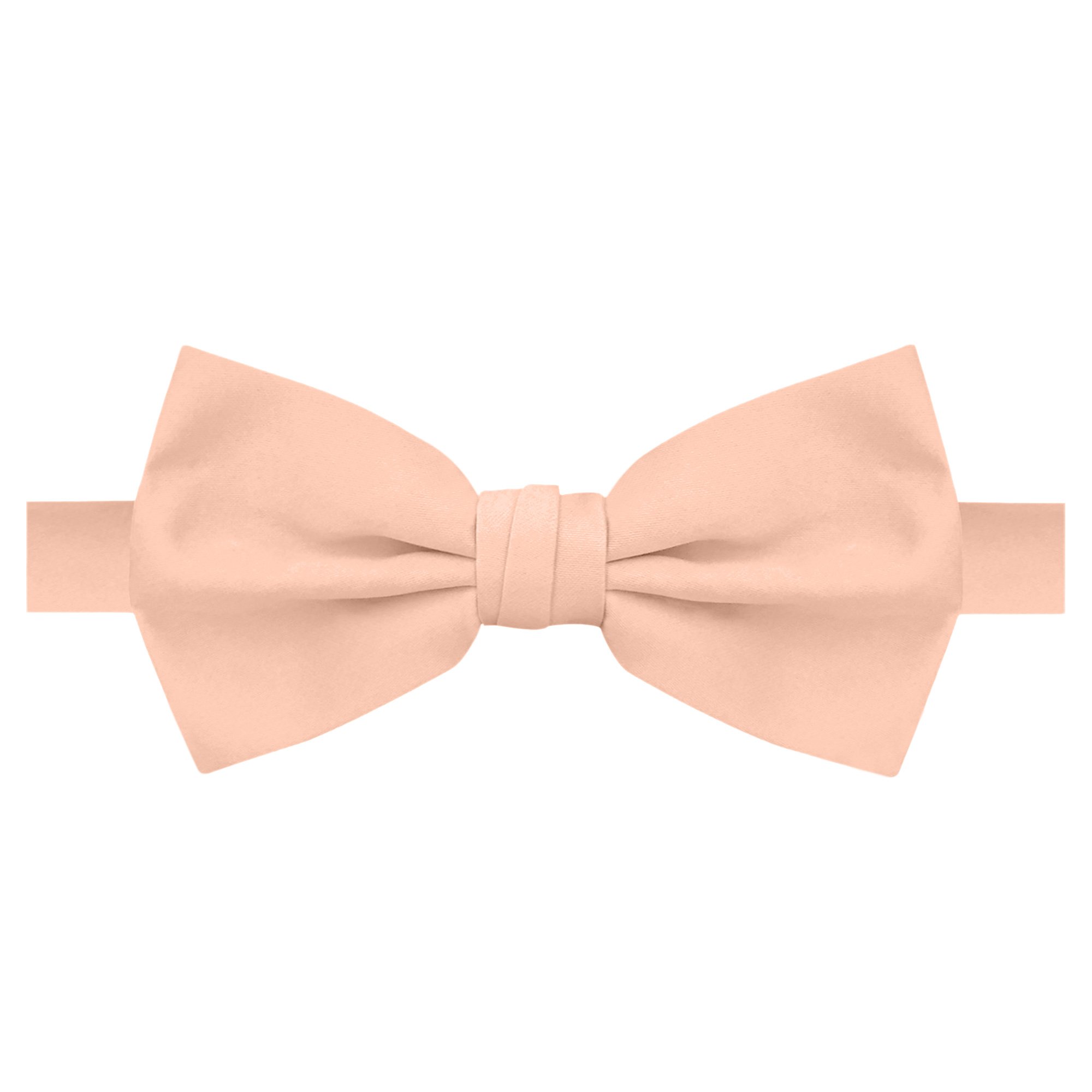 Men's Solid Color Pre-Tied Banded Adjustable Bow Tie - Peach