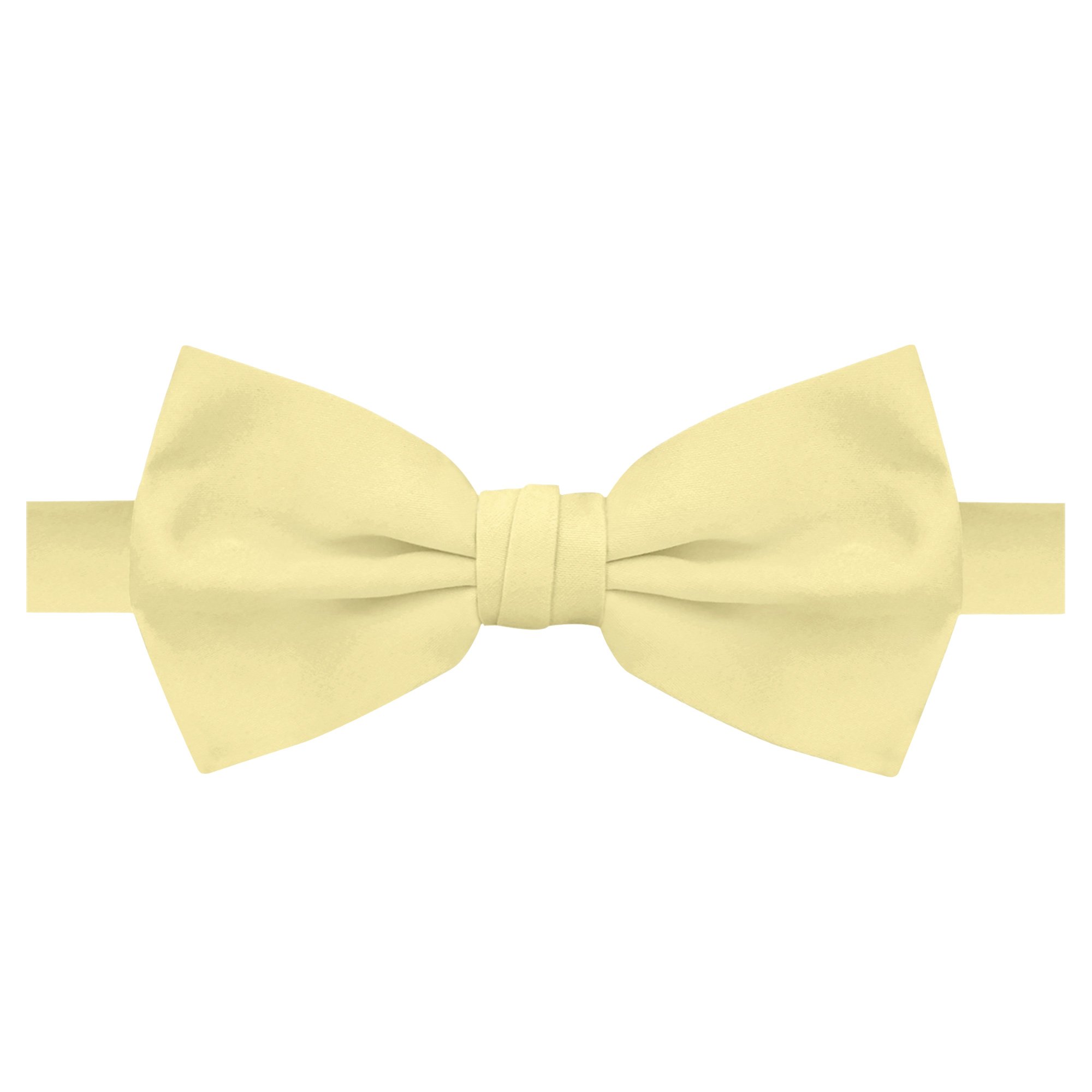 Men's Solid Color Pre-Tied Banded Adjustable Bow Tie - Yellow