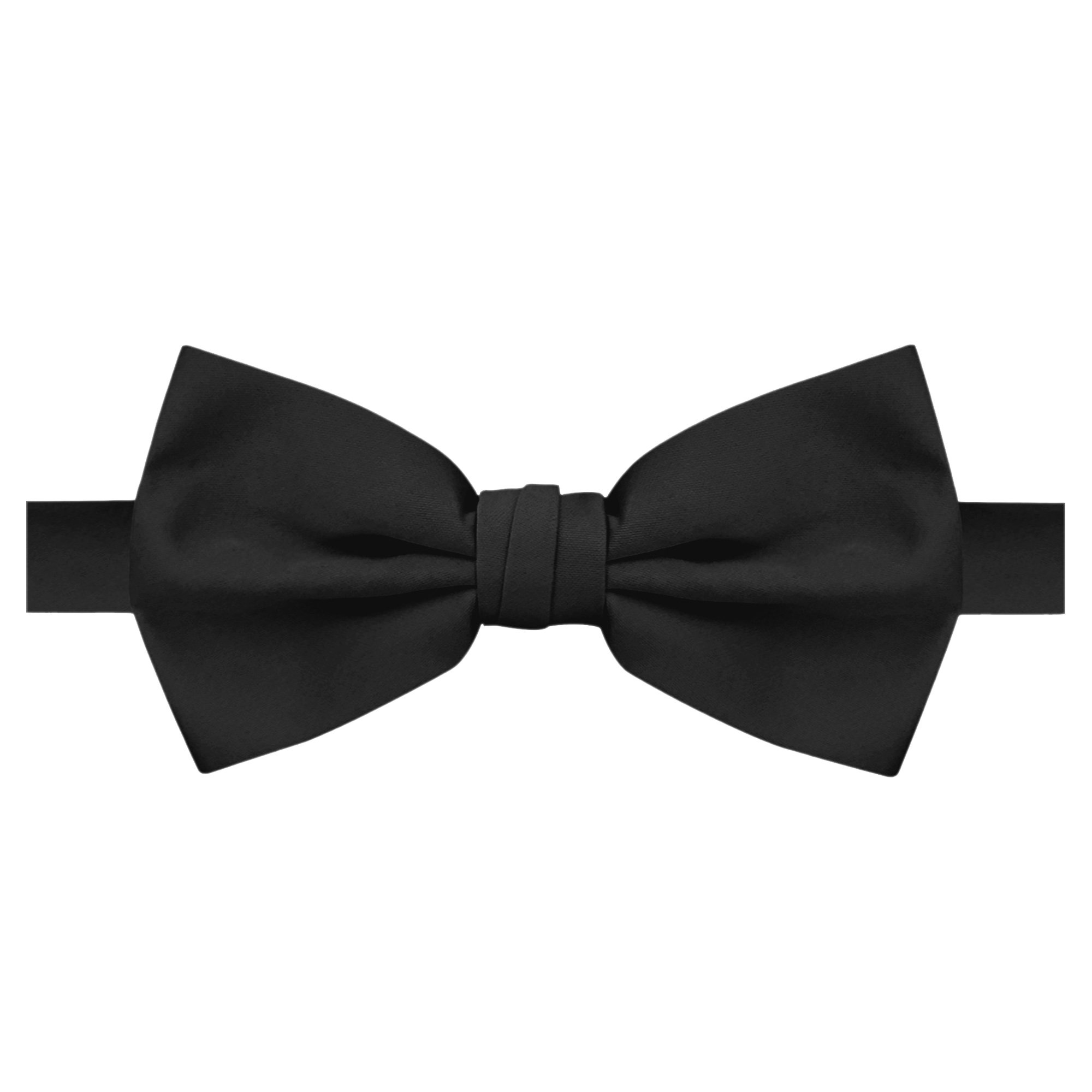 Men's Solid Color Pre-Tied Banded Adjustable Bow Tie - Black