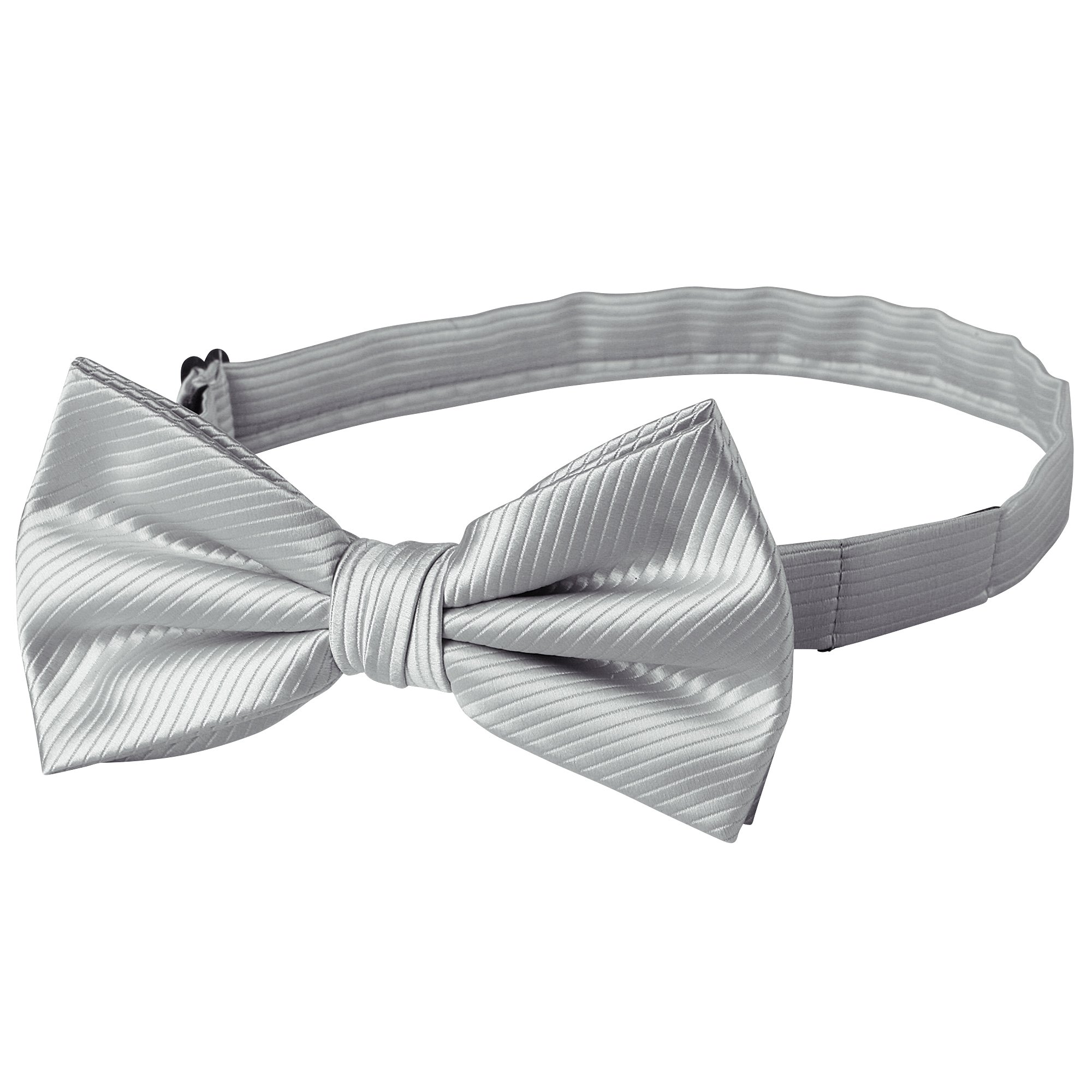 Men's Tone on Tone Corded Pre-Tied Bow Tie - Silver