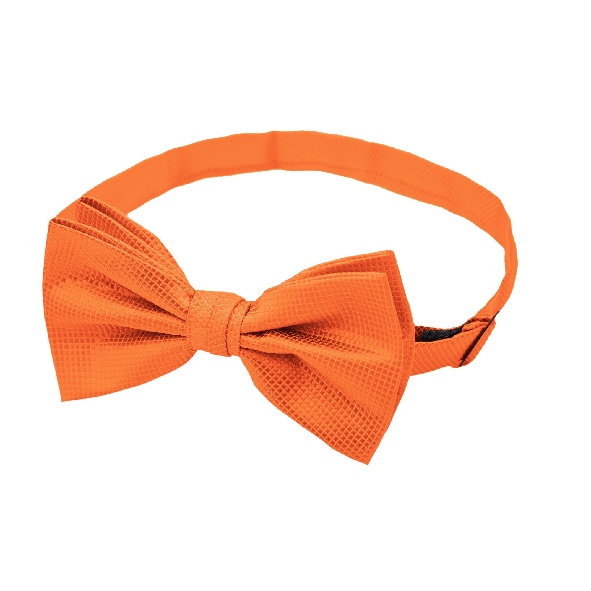 Men's Woven Subtle Mini Squares Adjustable Pre-Tied Banded Bow Tie - Orange