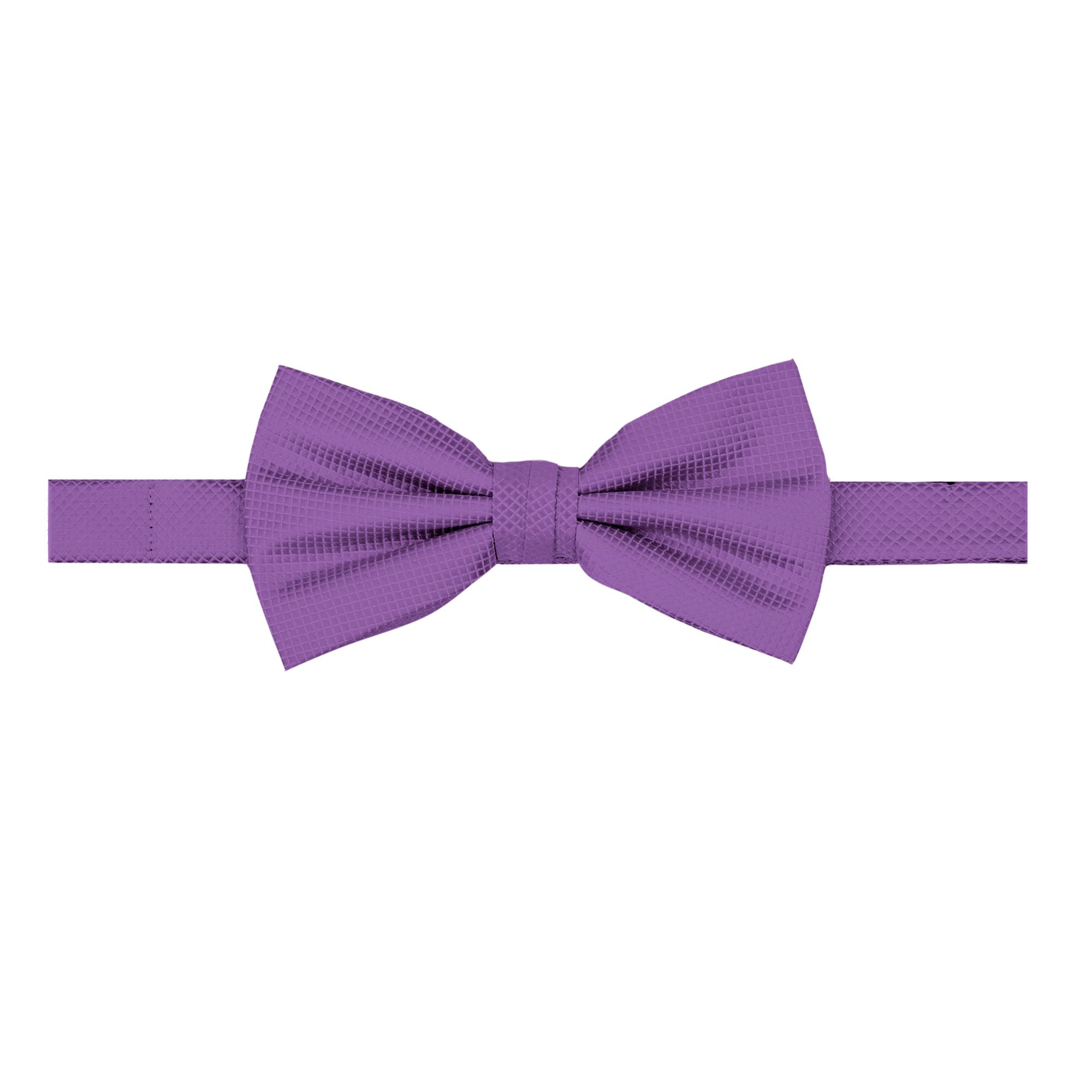 Men's Woven Subtle Mini Squares Adjustable Pre-Tied Banded Bow Tie - Purple