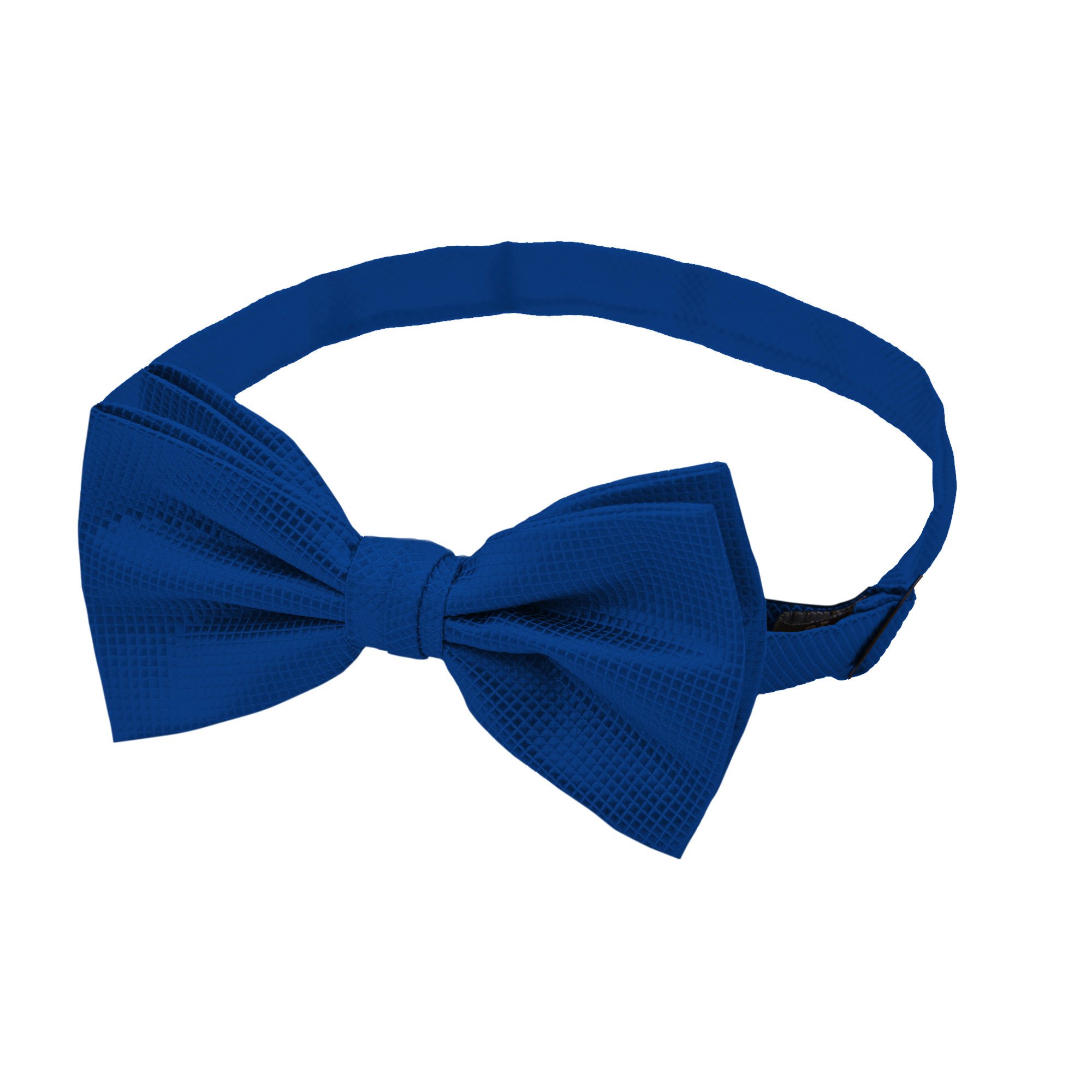 Men's Woven Subtle Mini Squares Adjustable Pre-Tied Banded Bow Tie - Royal Blue