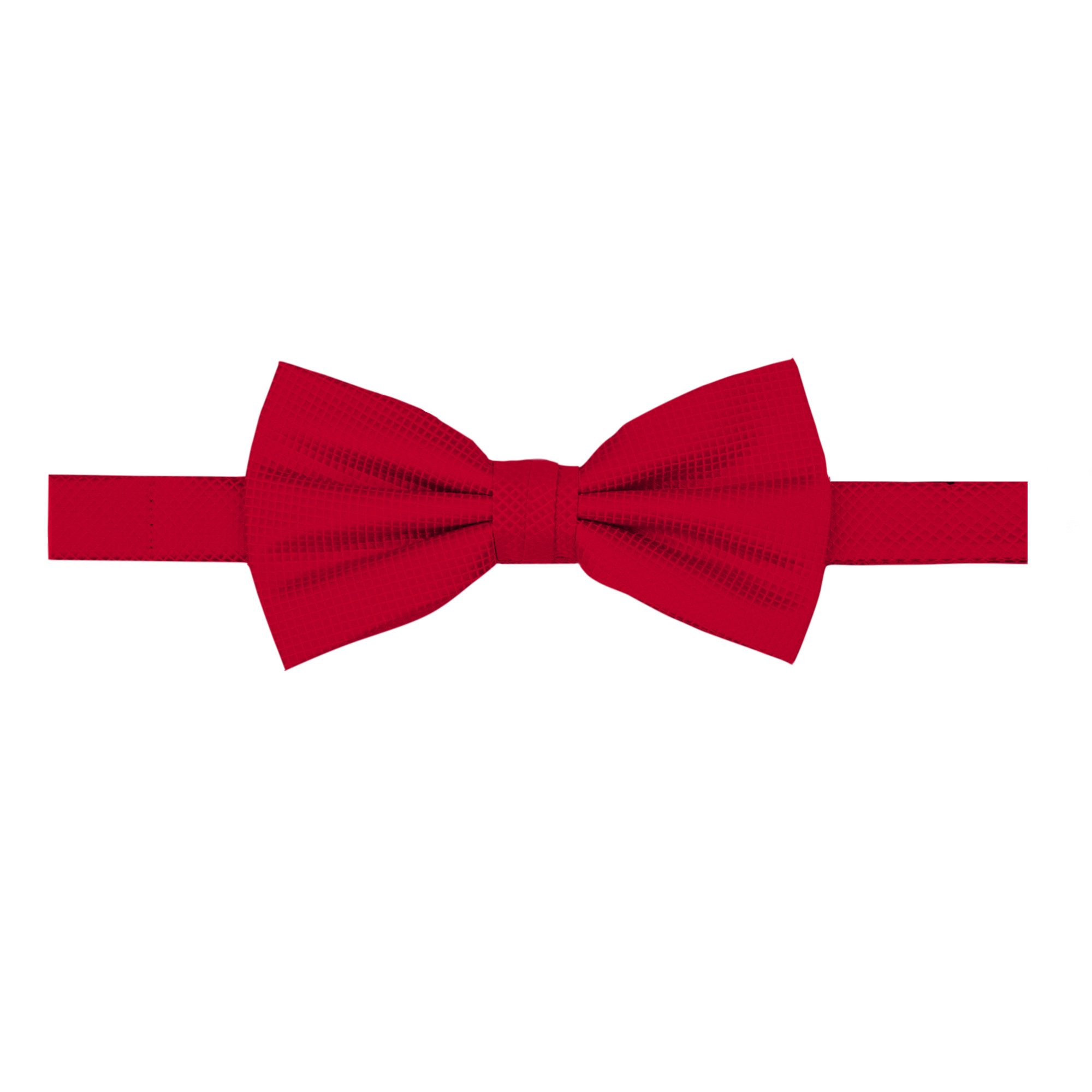 Men's Woven Subtle Mini Squares Adjustable Pre-Tied Banded Bow Tie - Red