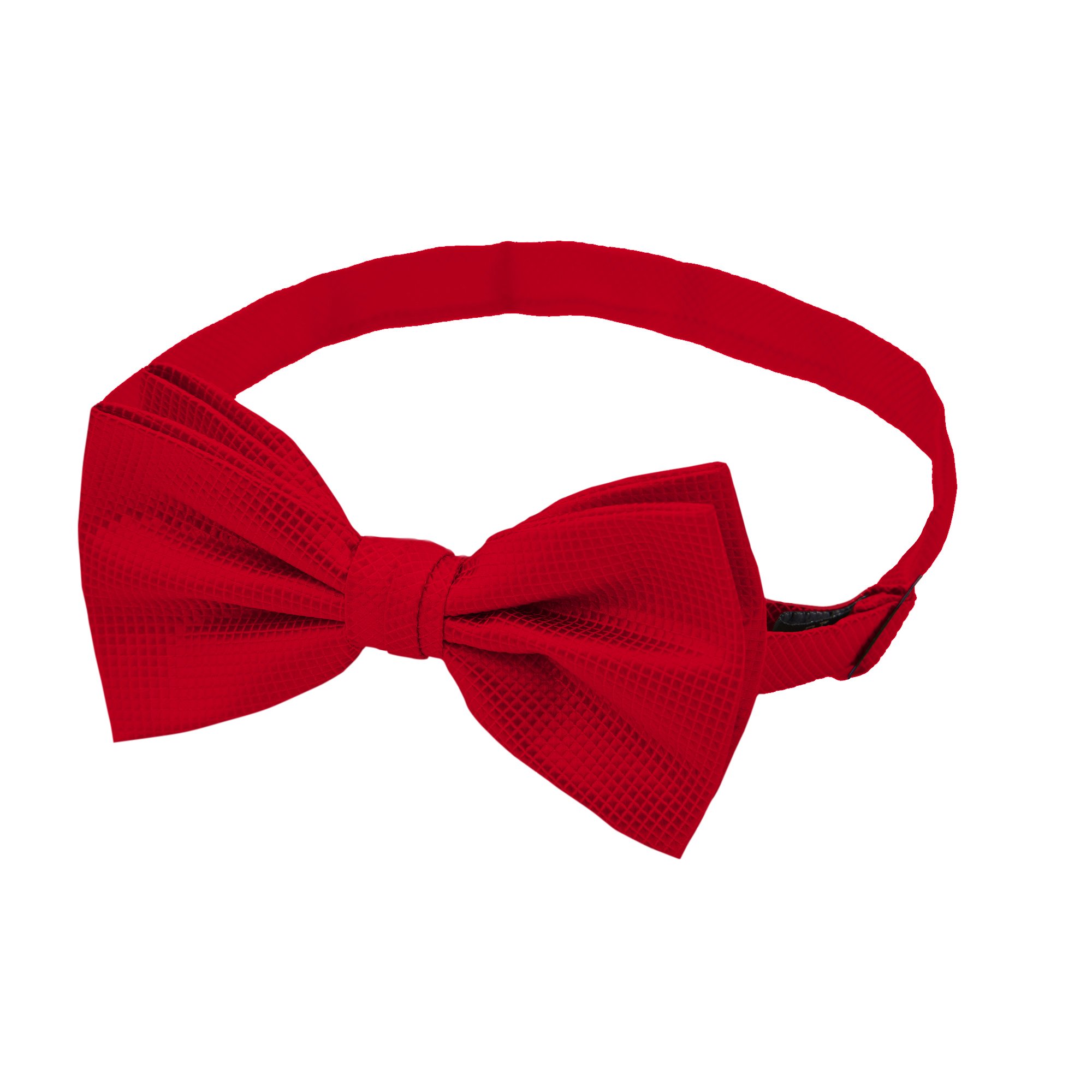 Men's Woven Subtle Mini Squares Adjustable Pre-Tied Banded Bow Tie - Red