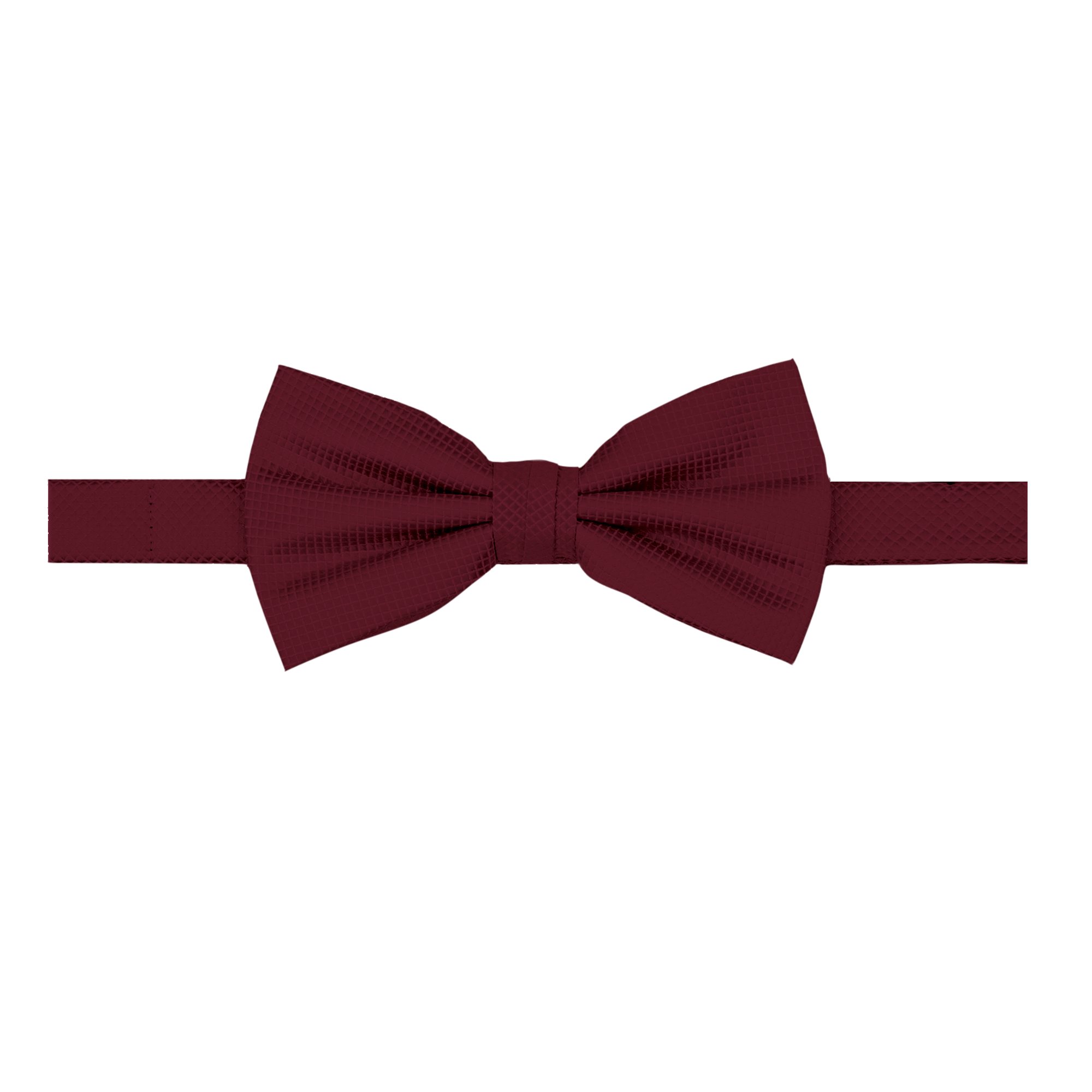 Men's Woven Subtle Mini Squares Adjustable Pre-Tied Banded Bow Tie - Burgundy
