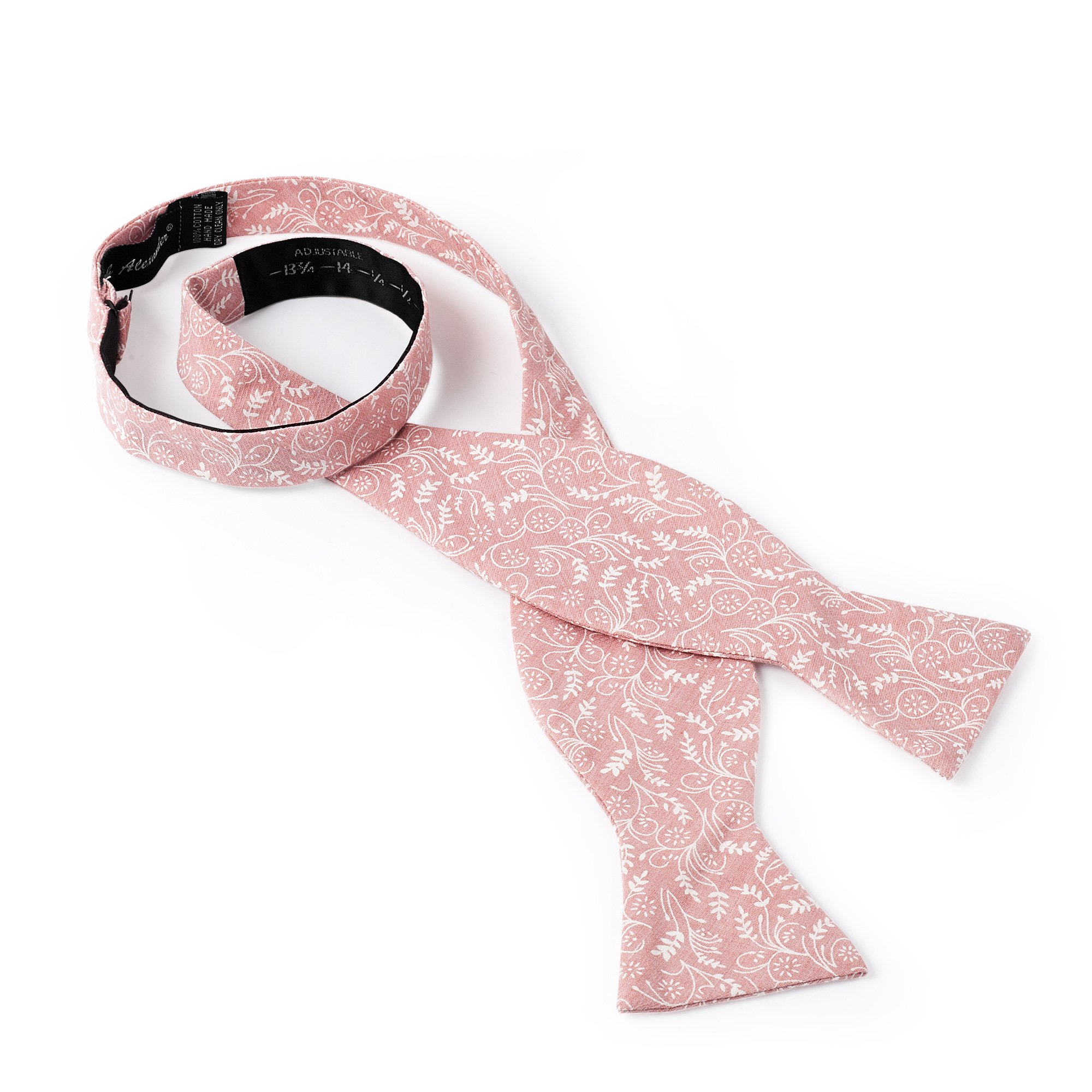 Men's Floral Self Tie Freestyle Bow Tie - Dusty Rose