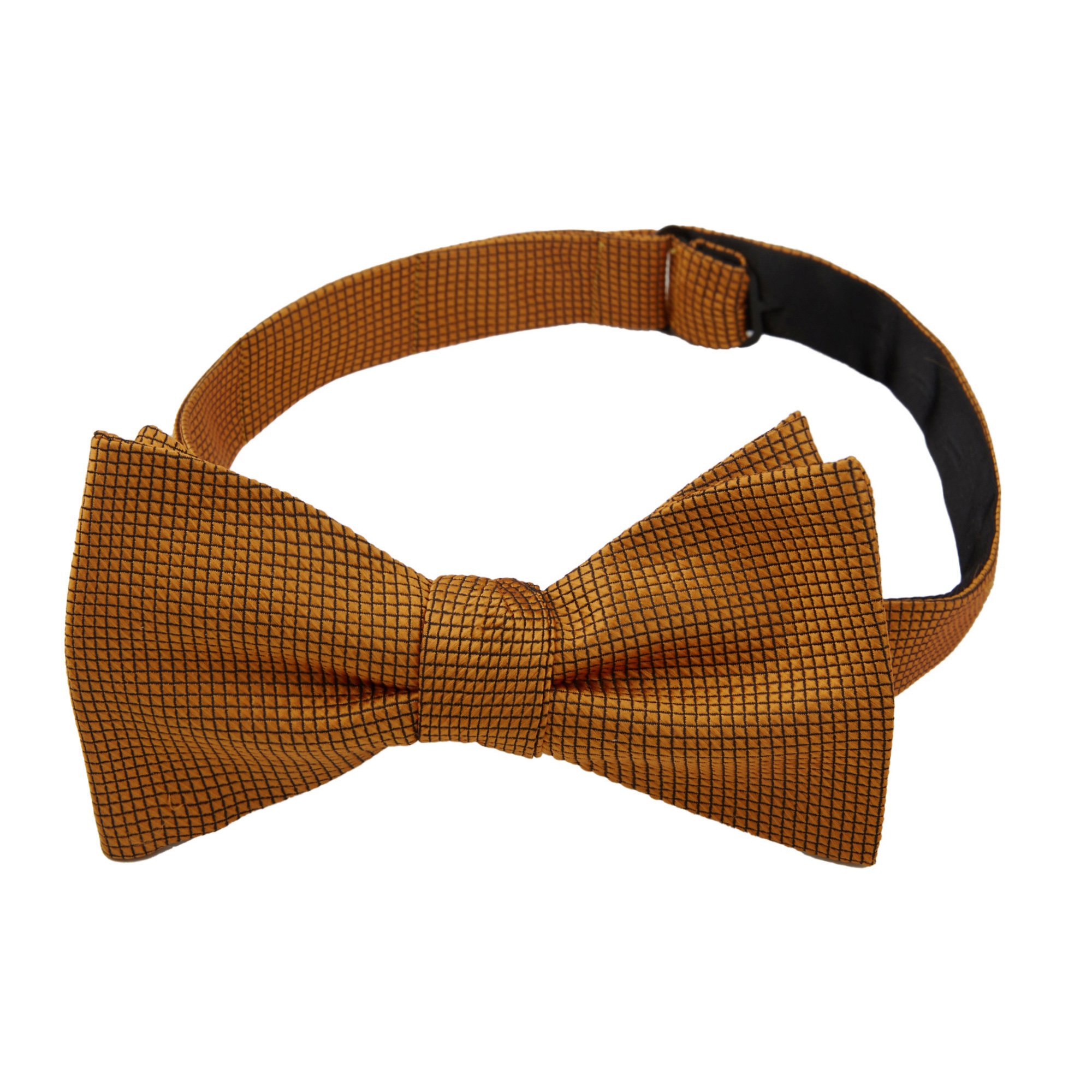 Men's Woven Subtle Mini Squares Freestyle Self-Tie Bow Tie - Vegas Gold