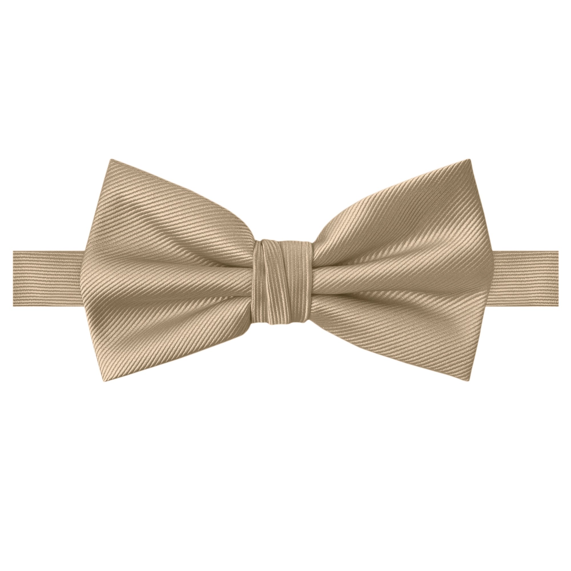 Men's Silk Blend Solid Color Pre-Tied Adjustable Banded Bow Tie - Biscotti