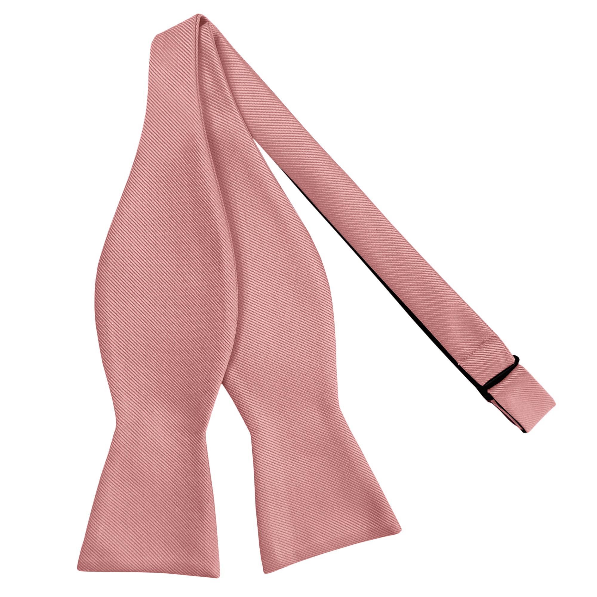 Men's Silk Blend Solid Color Traditional Freestyle Self-Tie Bow Tie - Warm Pink