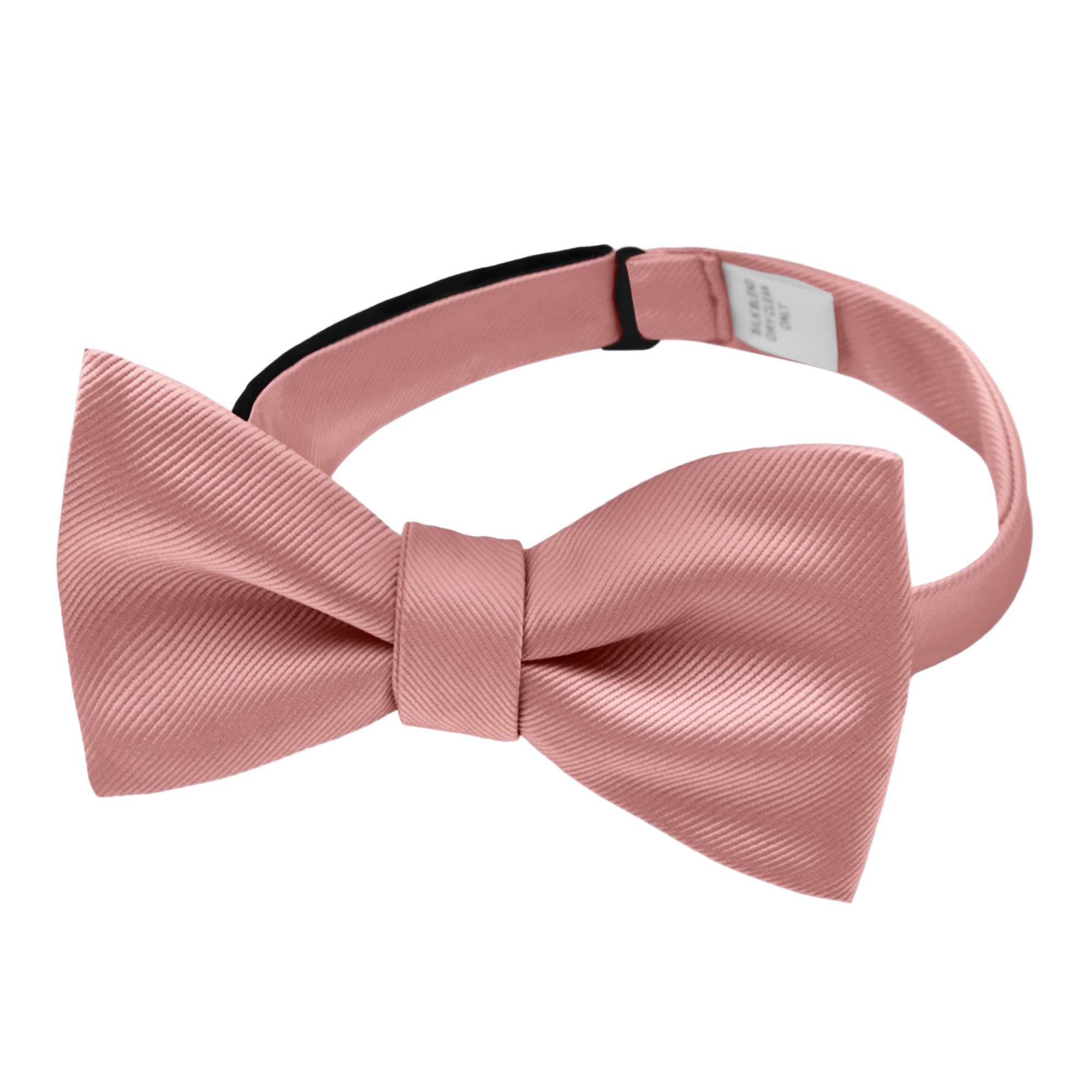 Men's Silk Blend Solid Color Traditional Freestyle Self-Tie Bow Tie - Warm Pink