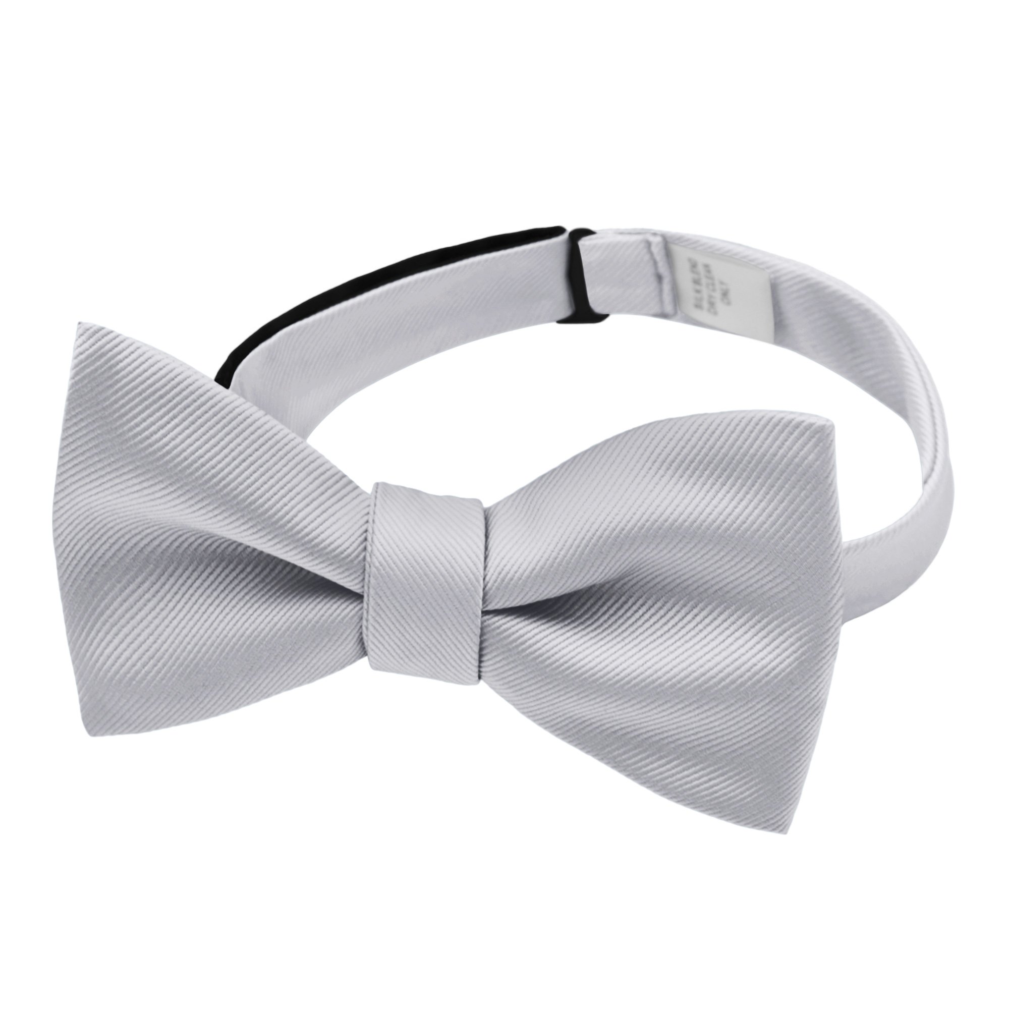 Men's Silk Blend Solid Color Traditional Freestyle Self-Tie Bow Tie - Pewter Gray
