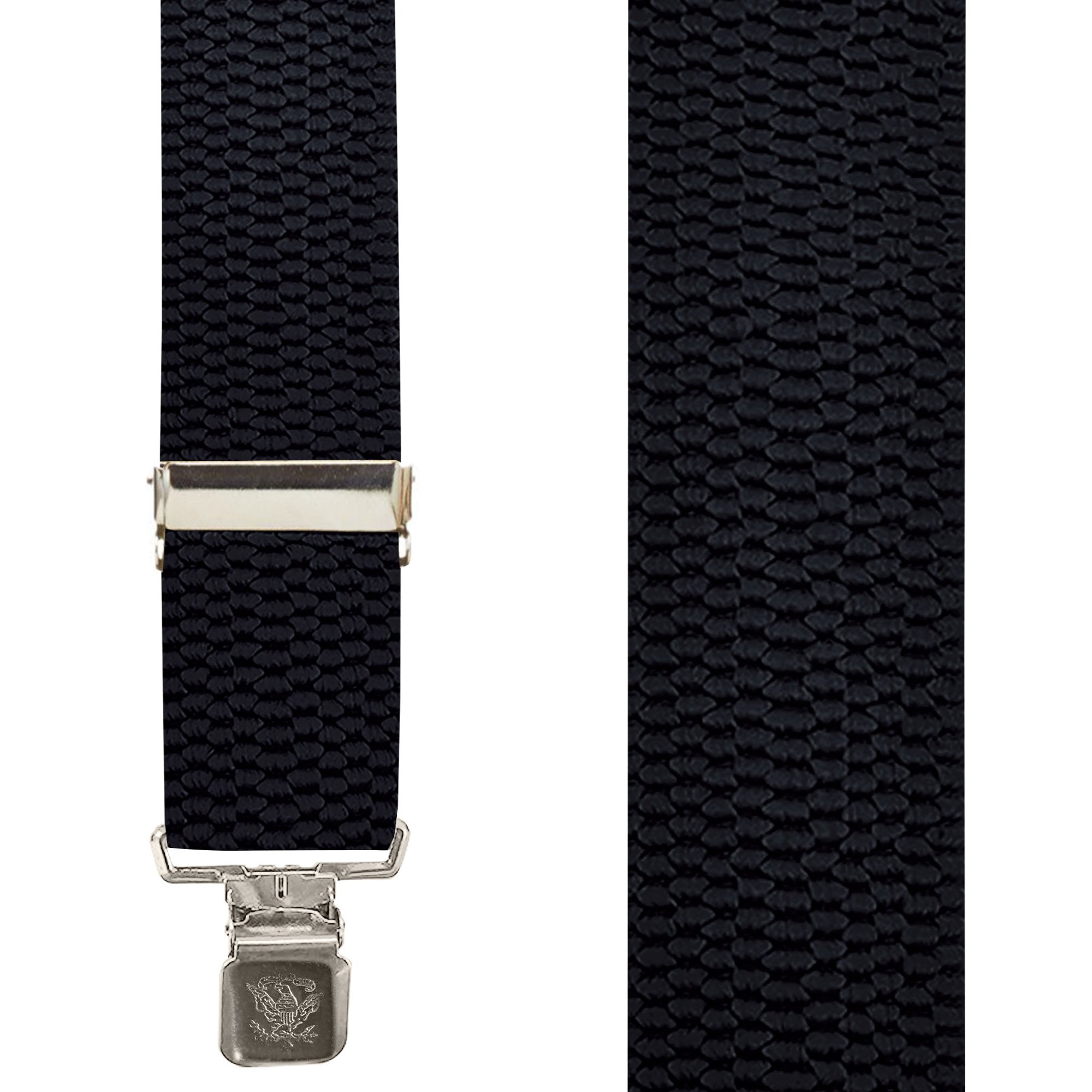 2 Inch Wide X-Back Construction Clip Suspenders - BLACK