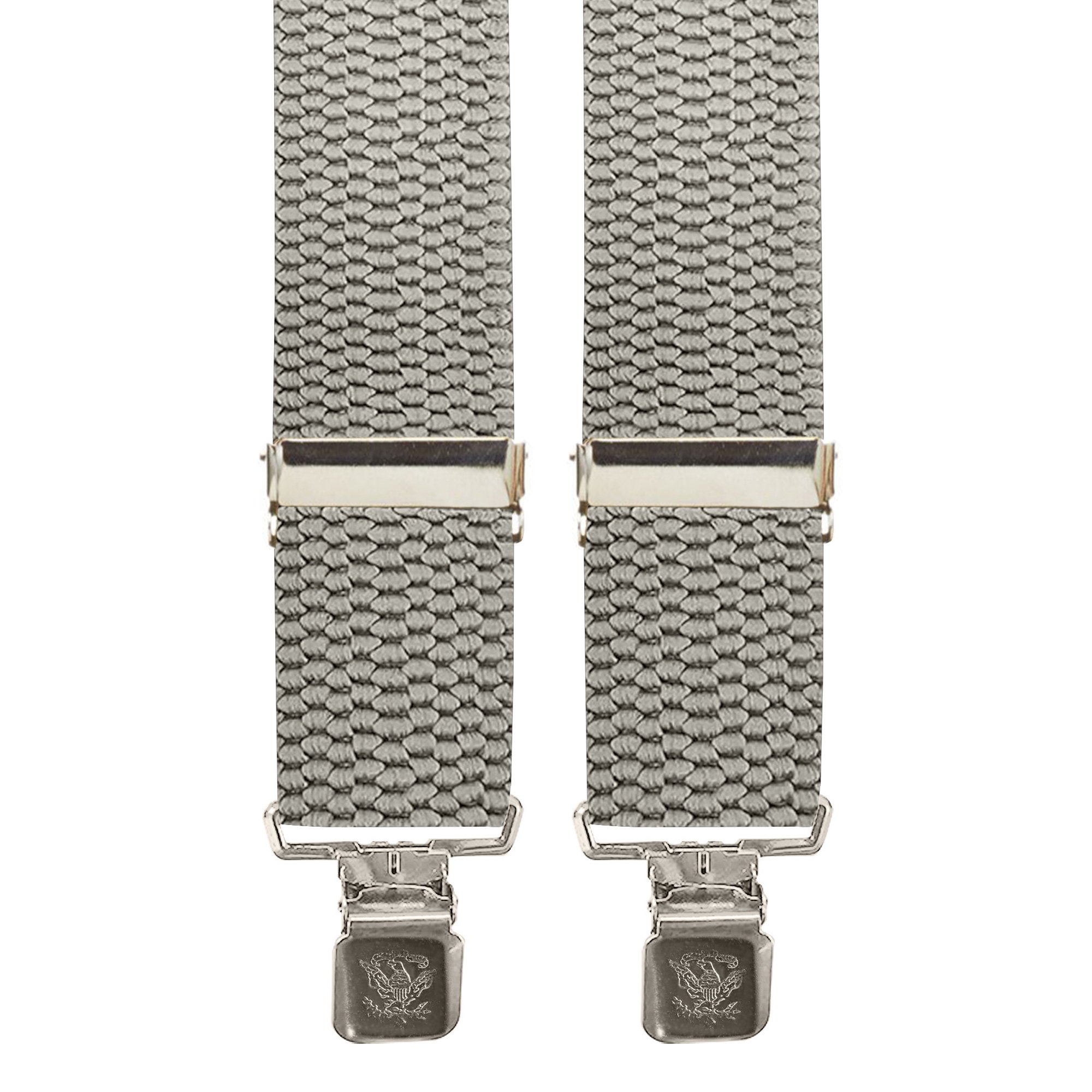 2 Inch Wide X-Back Construction Clip Suspenders - GREY