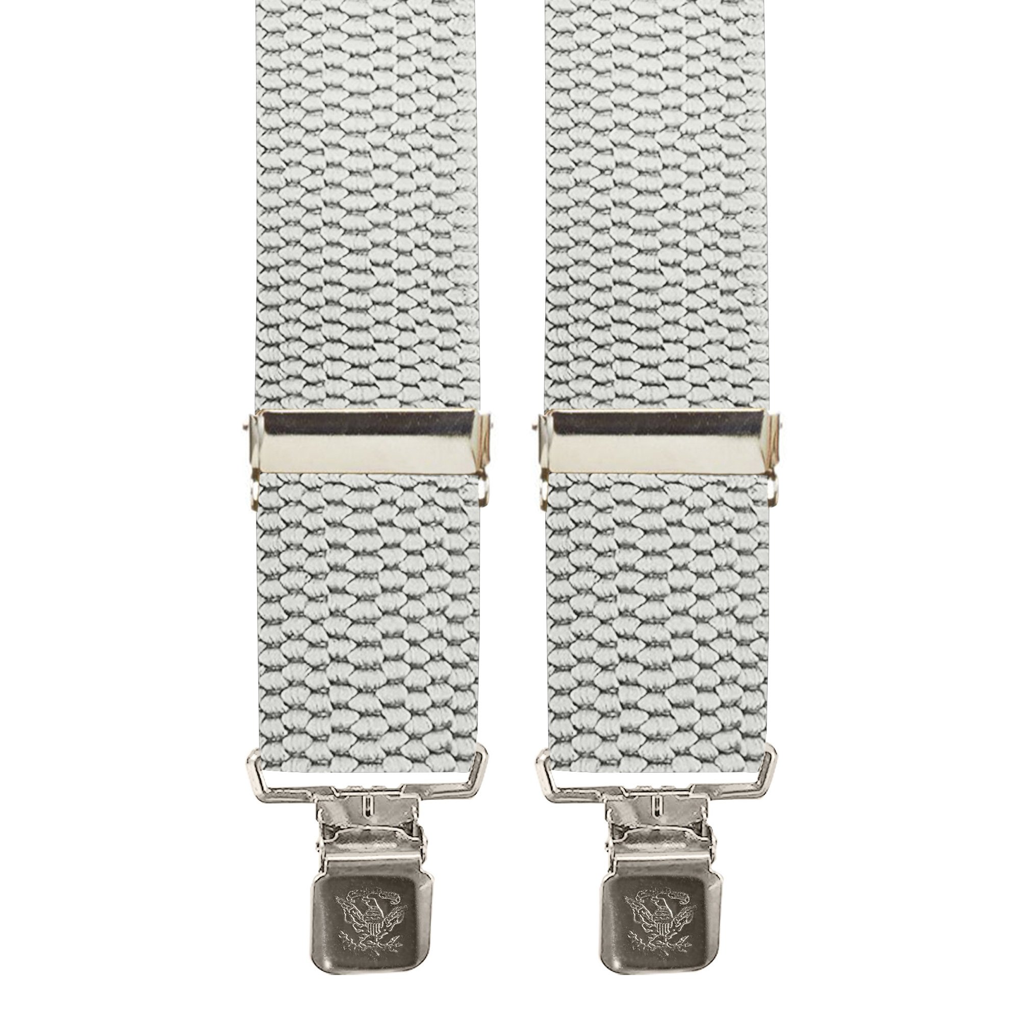 2 Inch Wide X-Back Construction Clip Suspenders - SILVER