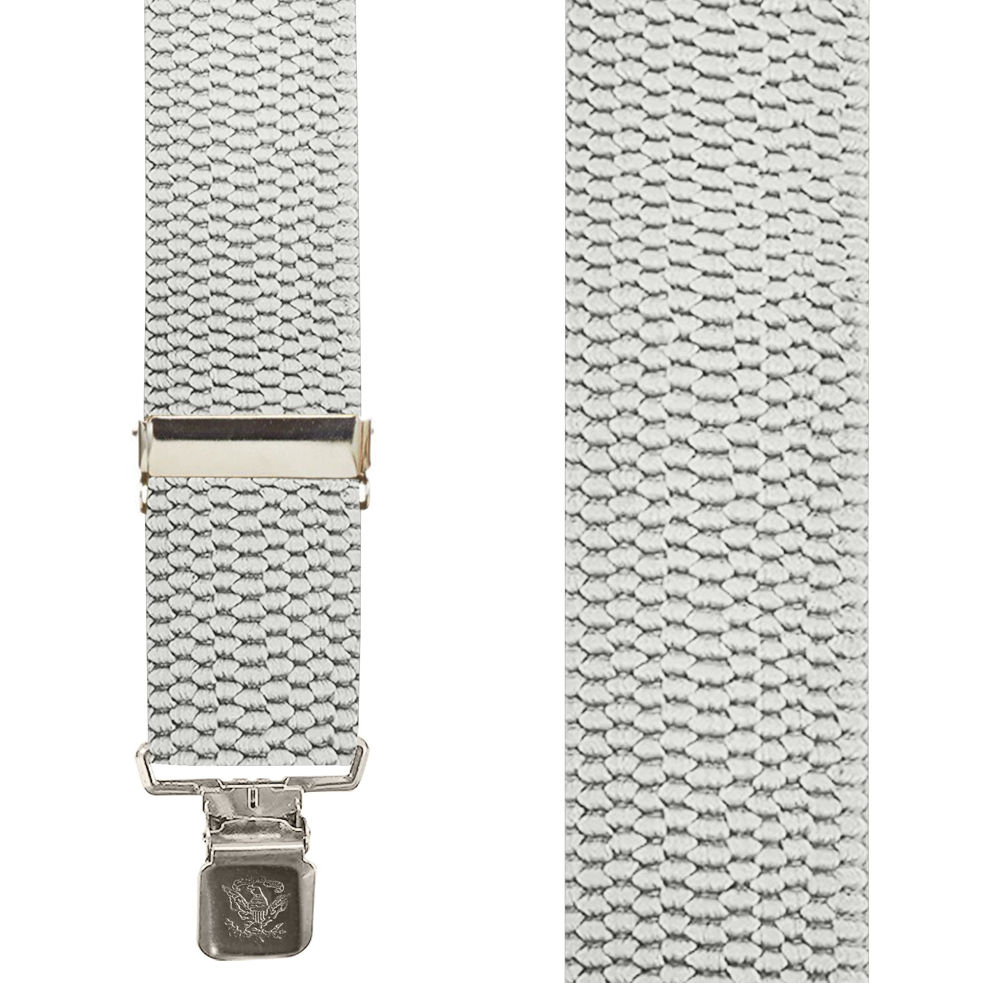 2 Inch Wide X-Back Construction Clip Suspenders - SILVER