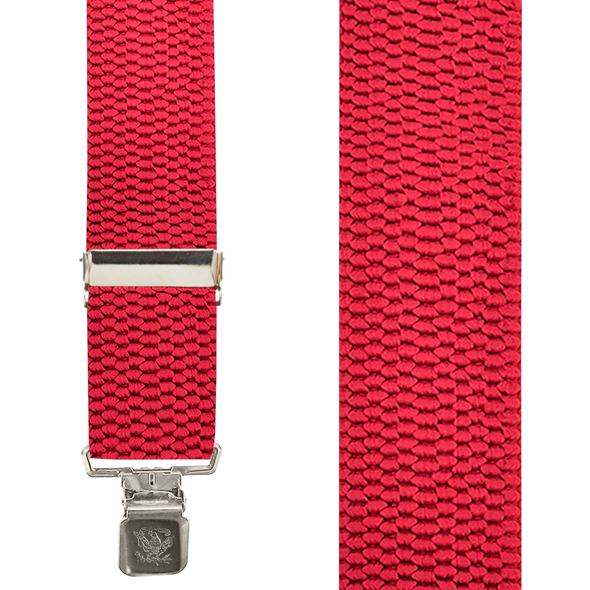 2 Inch Wide X-Back Construction Clip Suspenders - RED