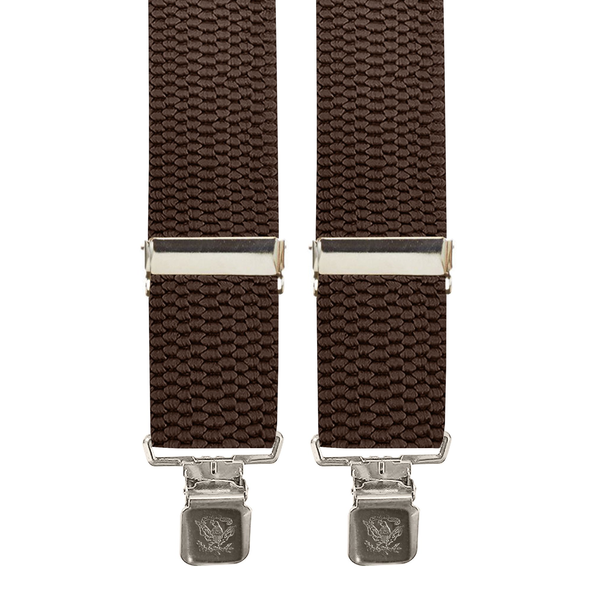 2 Inch Wide X-Back Construction Clip Suspenders - BROWN