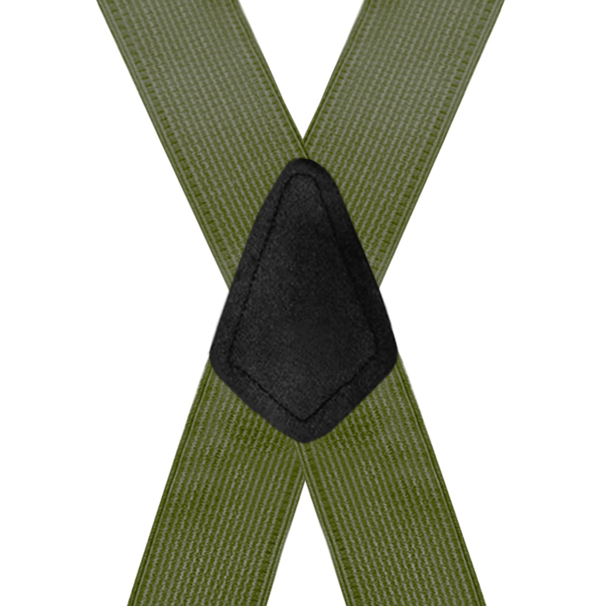 2 Inch Wide X-Back Construction Clip Suspenders - OLIVE